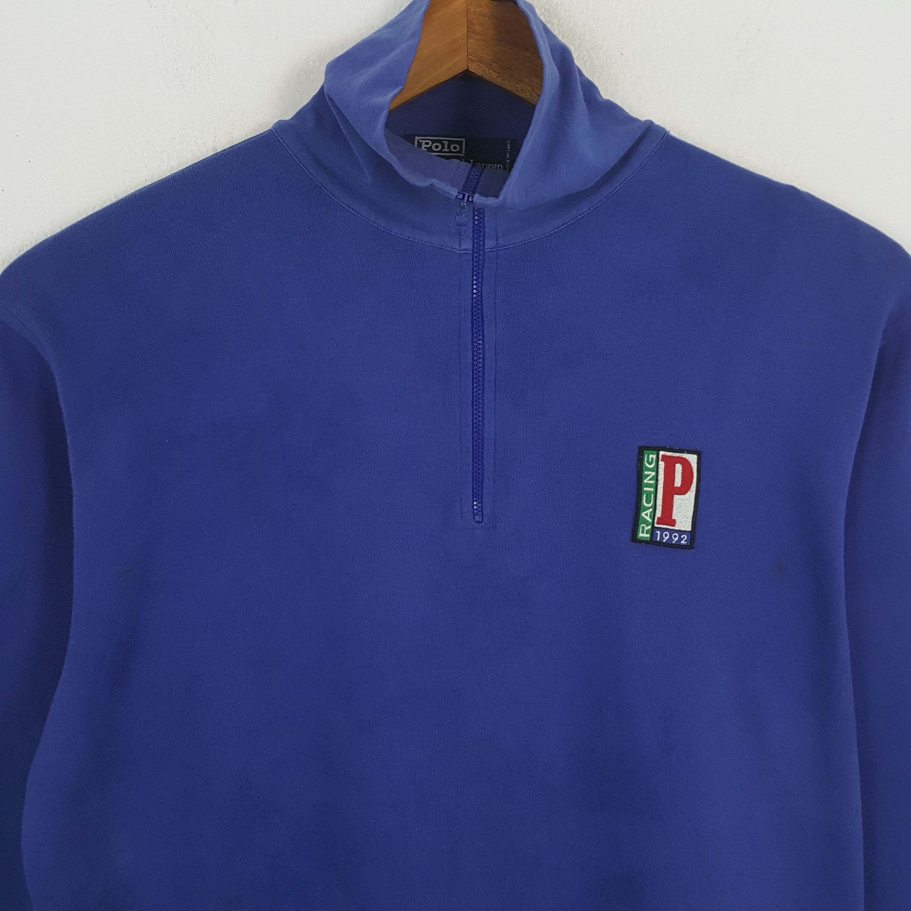 Polo Ralph Lauren × Vintage Vintage POLO RACING by RALPH LAUREN Distressed Sweatshirst Size US L / EU 52-54 / 3 - 2 Thumbnail