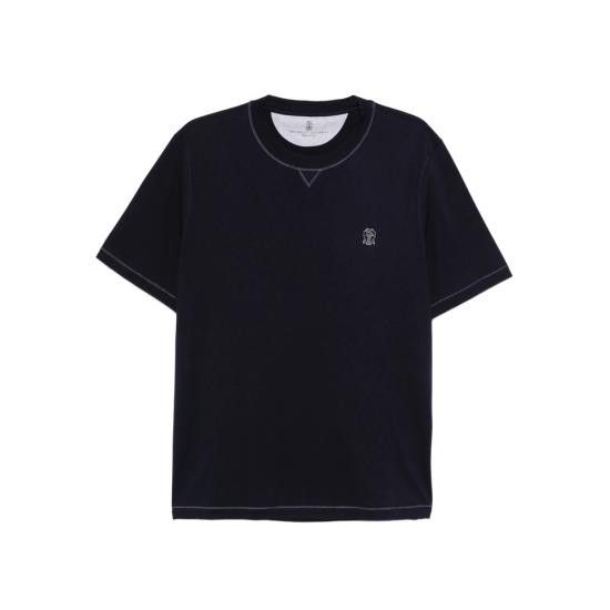 Tシャツ・カットソー BRUNELLO CUCINELLI Men T-shirt Blue M0B138440 CD325 Brunello Cucinelli Men's Slim Fit Tipped T-Shirt | Neiman Marcus