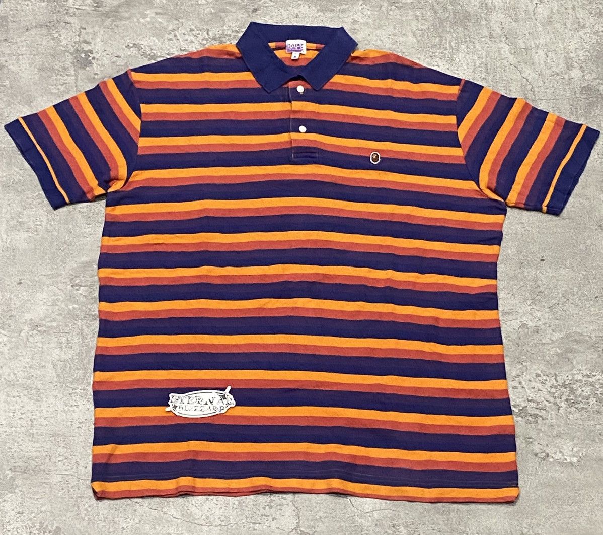 Bape Bape Striped One Point Polo Shirt Size US XL / EU 56 / 4 - 1 Thumbnail