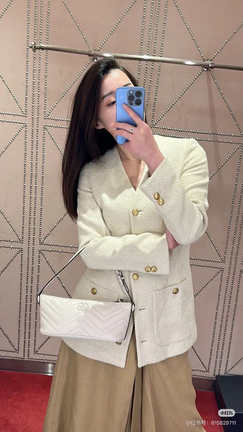 Gucci Gucci 23 Autumn and Winter White Gold Woven jacket 2503-Nex Size XS / US 0-2 / IT 36-38 - 9 Thumbnail