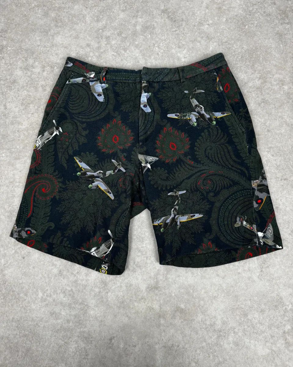 SS2013 Givenchy Green Tropical Planes Shorts by Riccardo Tisci