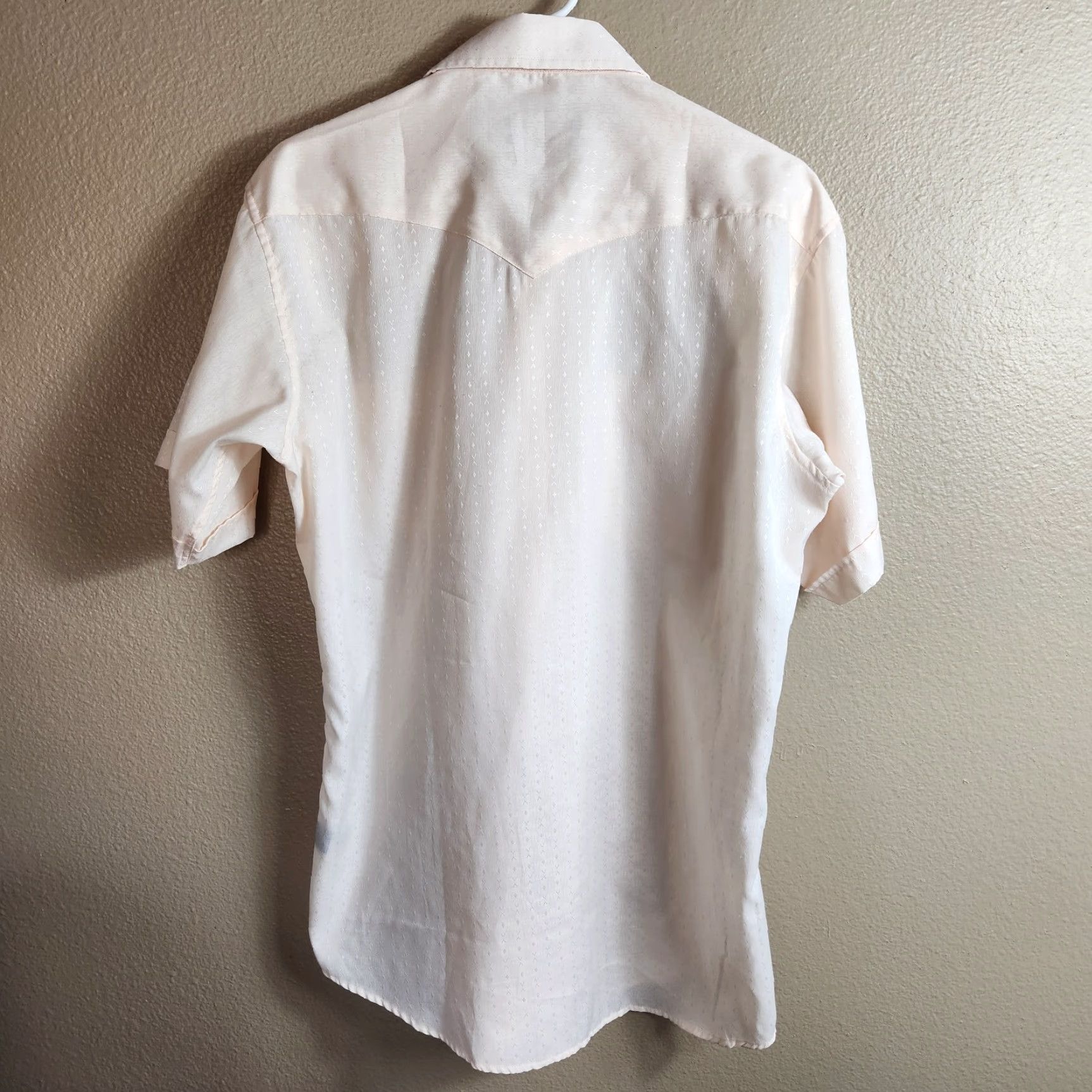Vintage VINTAGE Panhandle Slim Mens Shirt | Size 16 ML | Light Peach SS Western Pearl Snap Shirt Size US M / EU 48-50 / 2 - 7 Thumbnail
