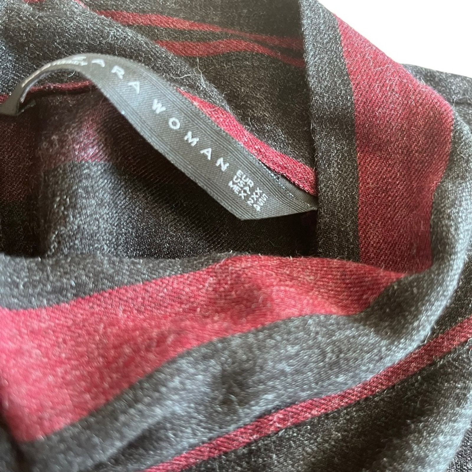 Zara Zara asymmetrical striped black red heather dress size XS Size XS / US 0-2 / IT 36-38 - 9 Thumbnail