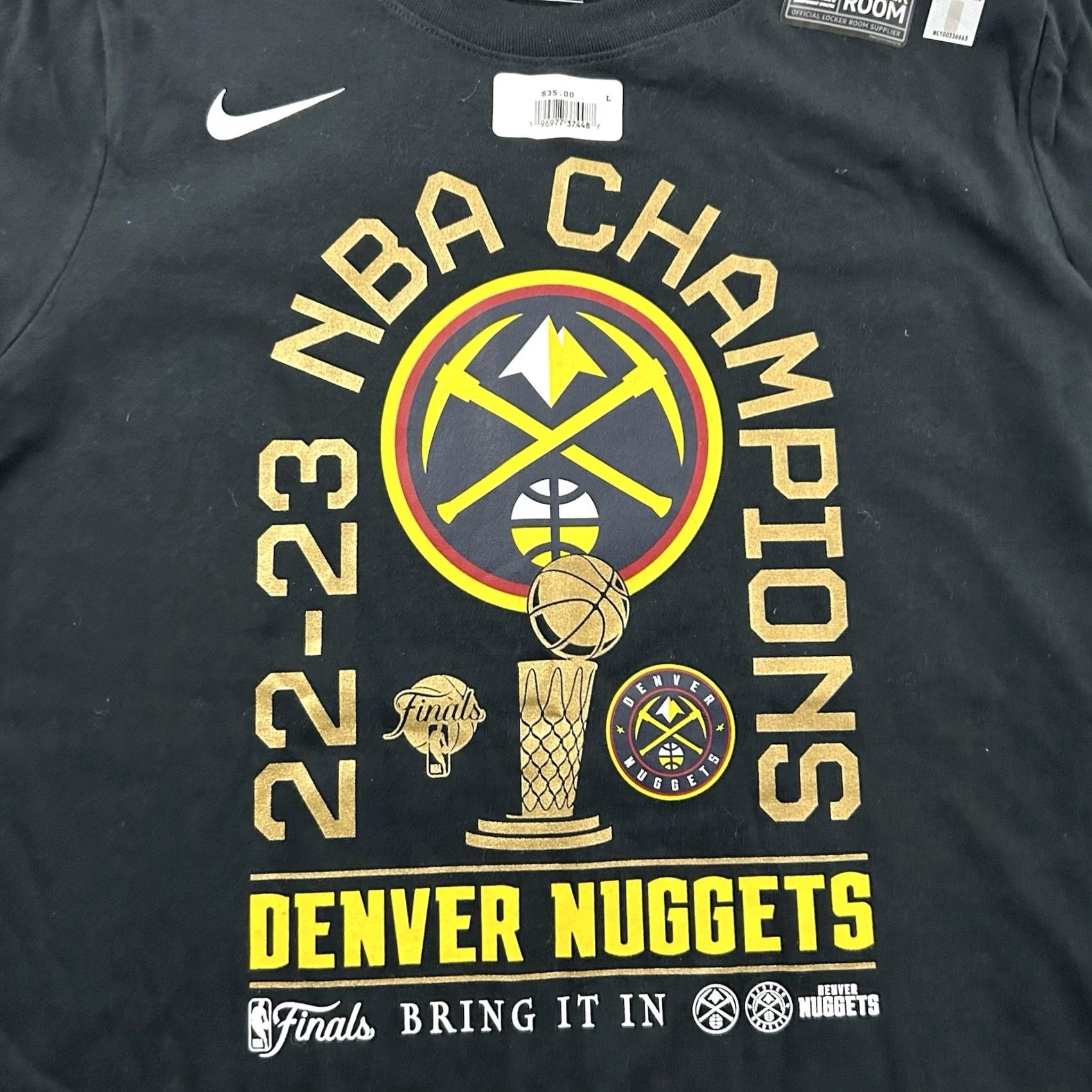 Nike NEW Nike Denver Nuggets NBA Champs Short Sleeve Shirt Womens Large Black 5 Size L / US 10 / IT 46 - 2 Thumbnail