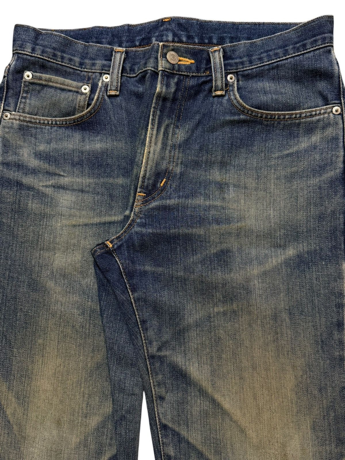 Edwin Vintage 90s Japan Edwin Blue Mud Wash Whiskers Distress Size US 32 / EU 48 - 3 Thumbnail