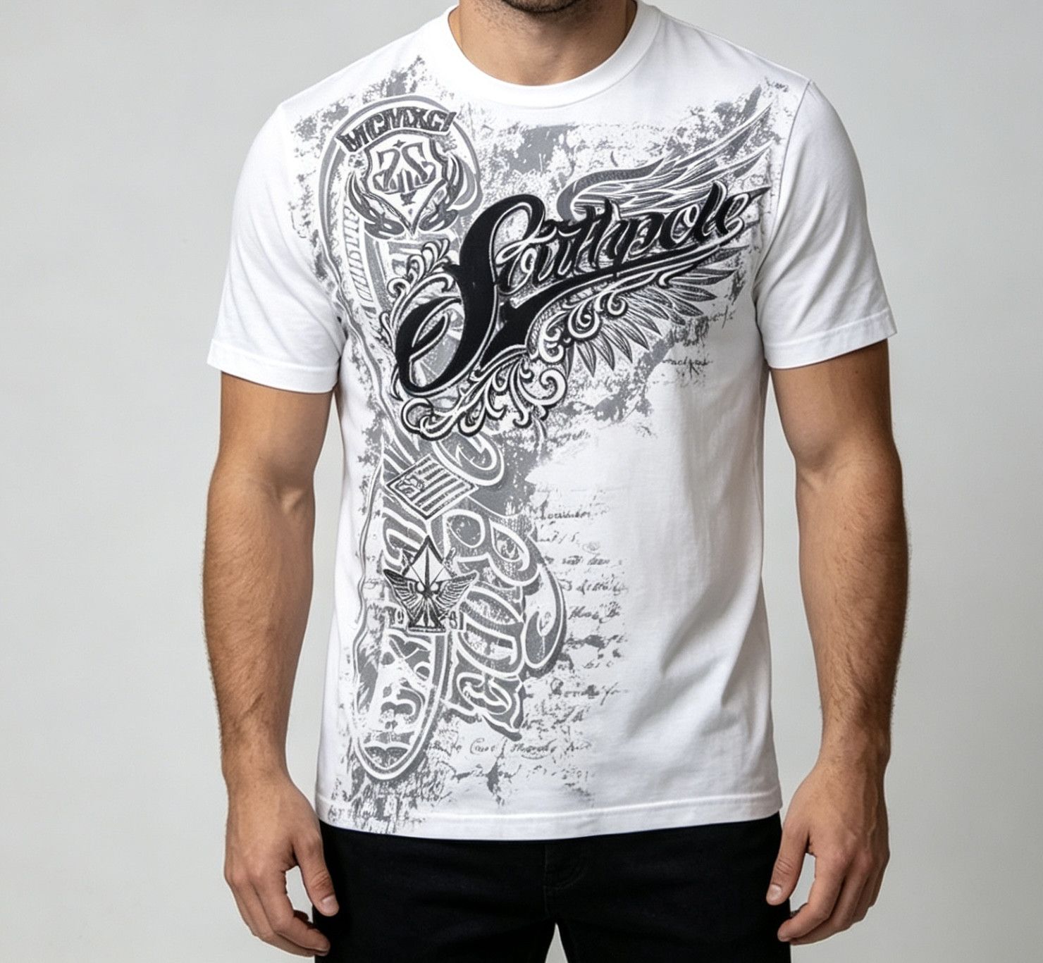 Japanese Brand Retro Vintage Punk Gothic Eagle Team Graffiti T-Shirt Size US M / EU 48-50 / 2 - 2 Thumbnail