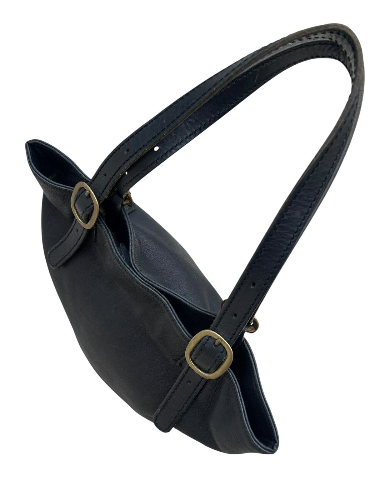 Leather Slow Motion Japan Patina Black Leather Tote Bag Size ONE SIZE - 19 Thumbnail