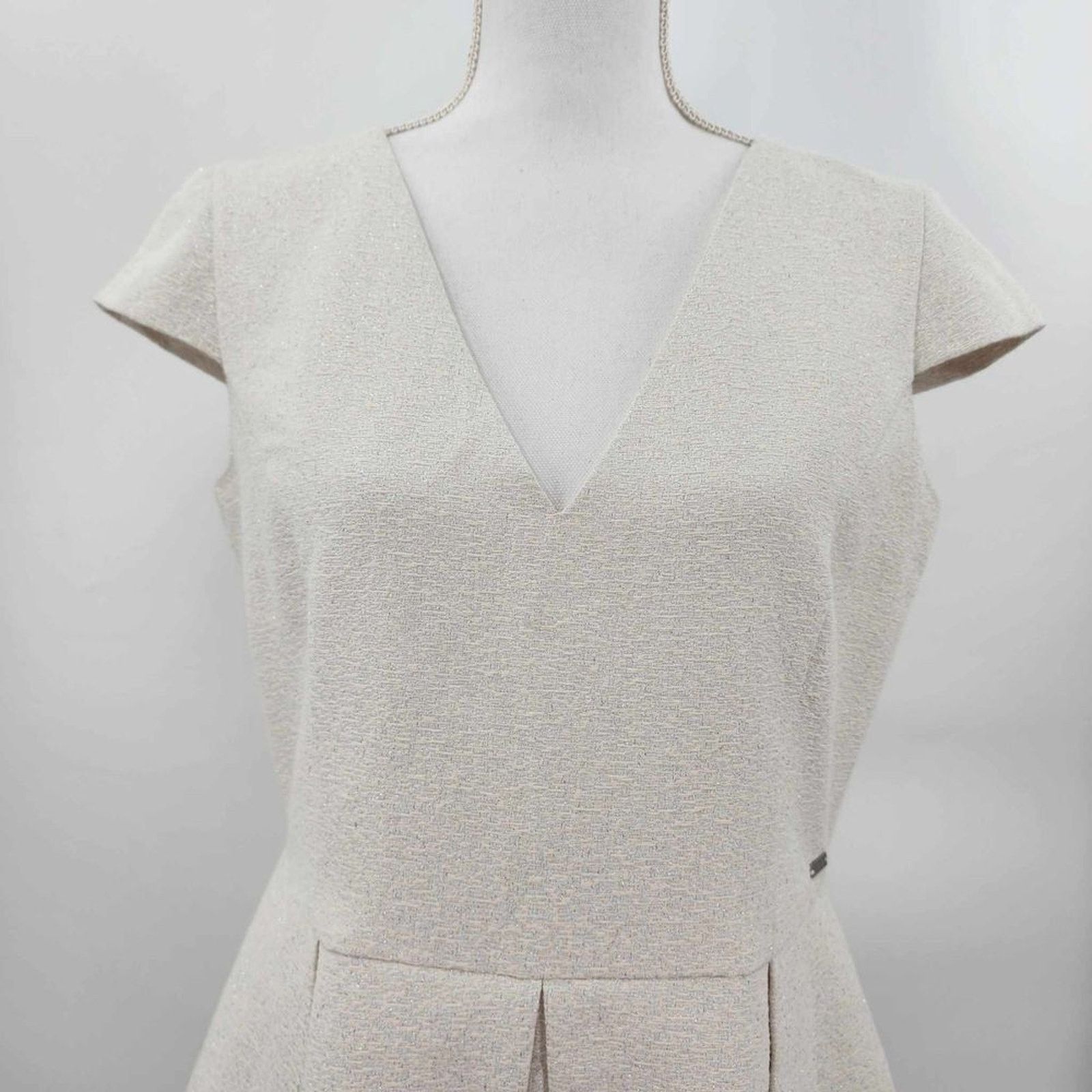 Armani Exchange Armani Exchange White Silver Cap Short Sleeve Dress 10 NWT Size M / US 6-8 / IT 42-44 - 7 Thumbnail