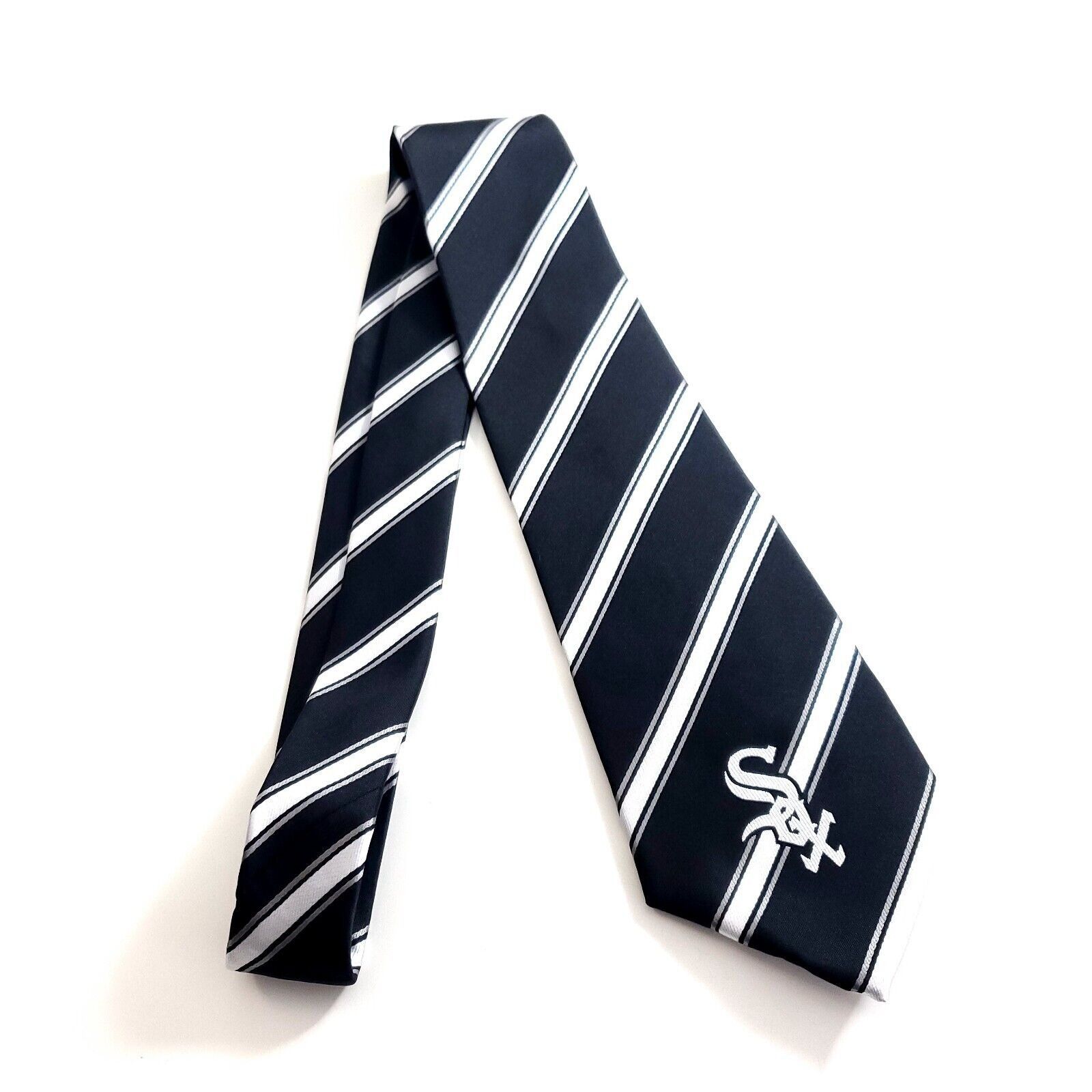 MLB Chicago Whitesox Black White Striped Polyester MLB Baseball Size ONE SIZE - 6 Thumbnail