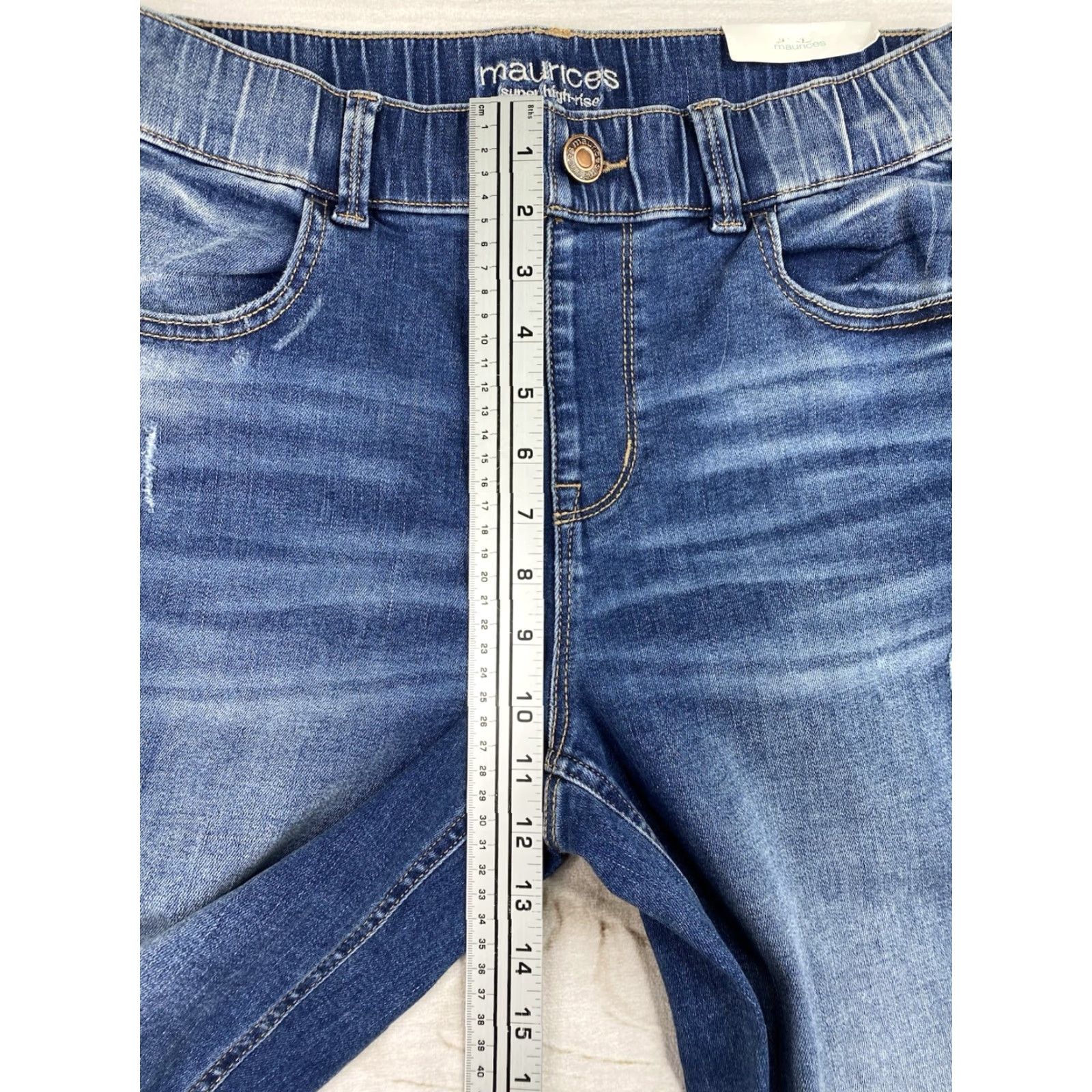 Vintage Maurices Jeans Womens M XLong Dark Wash High Rise Jeggings NWT Dark Blue Denim Stretch Skinny Slit Pocket City 32in Inseam Tall Womens Size 32" / US 10 / IT 46 - 5 Thumbnail