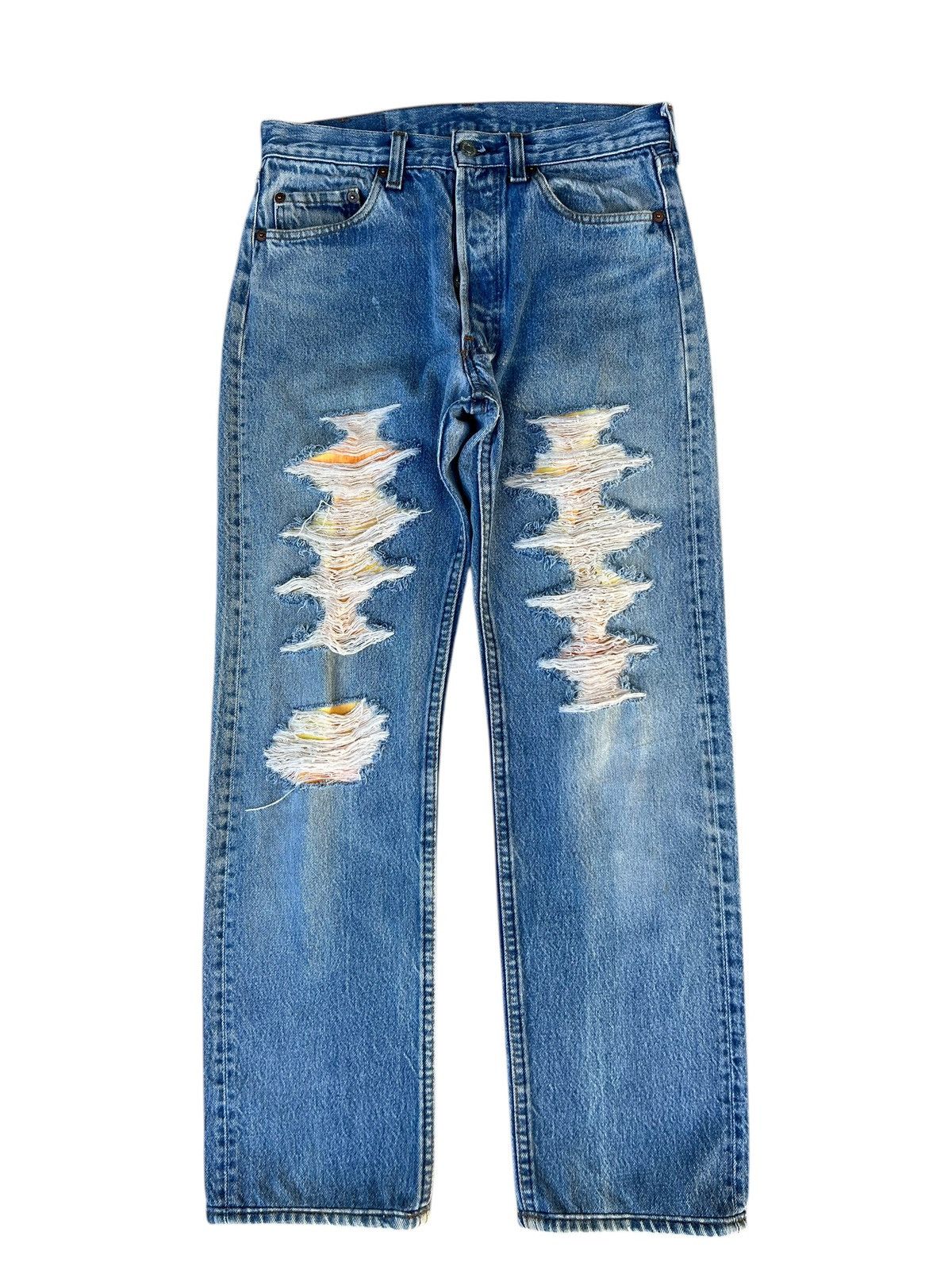 Levi's Vintage 80s Levi’s 501 Ripped Distressed Denim Jeans Size US 30 / EU 46 - 1 Thumbnail