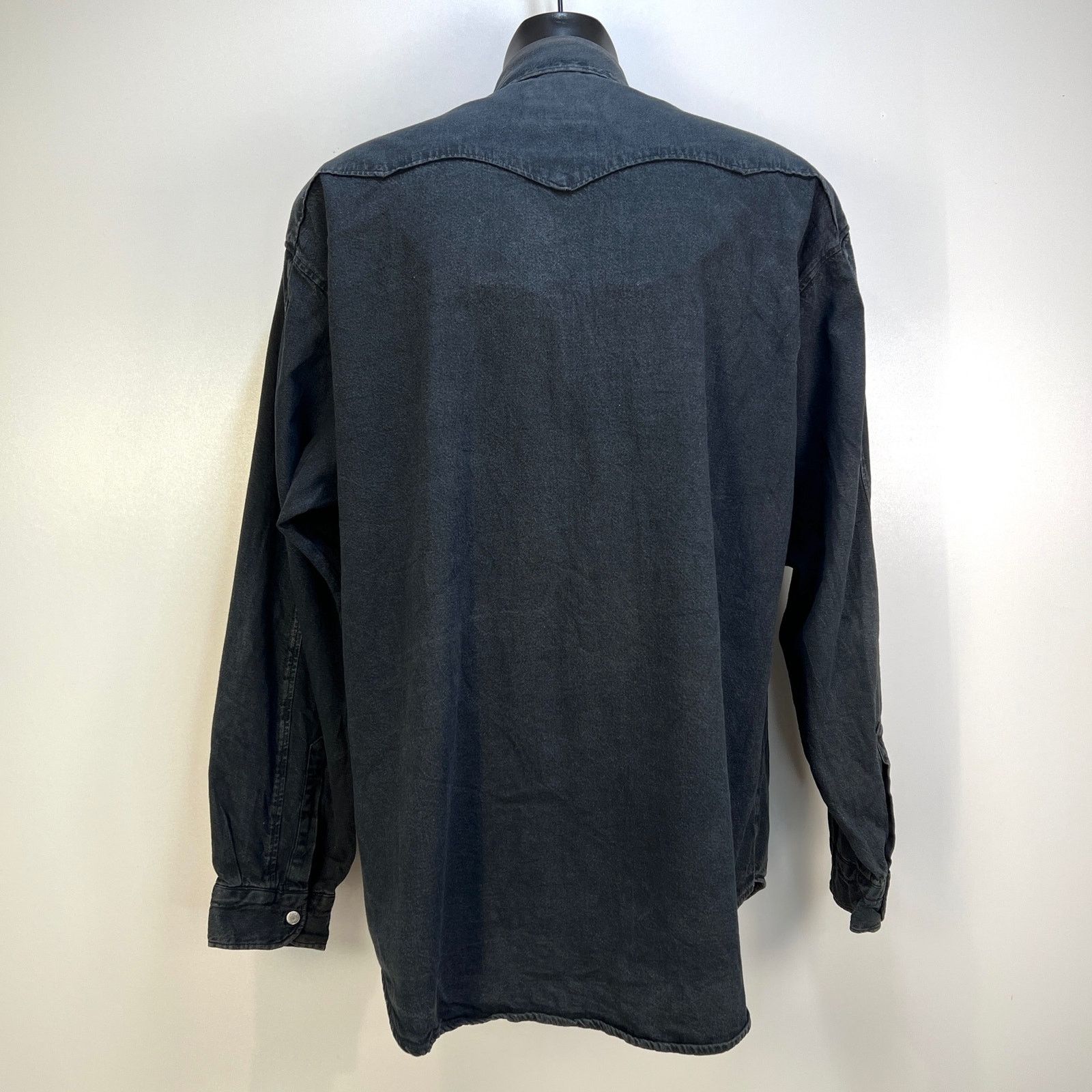 Vintage Vintage Black Angel Snap Front Denim Shirt Long Sleeves Bib Size US L / EU 52-54 / 3 - 10 Thumbnail