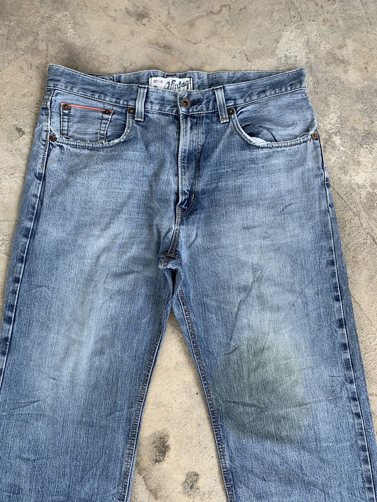 Edwin × Vintage Edwin 505V Selvedge Distressed Denim Size US 37 - 5 Thumbnail