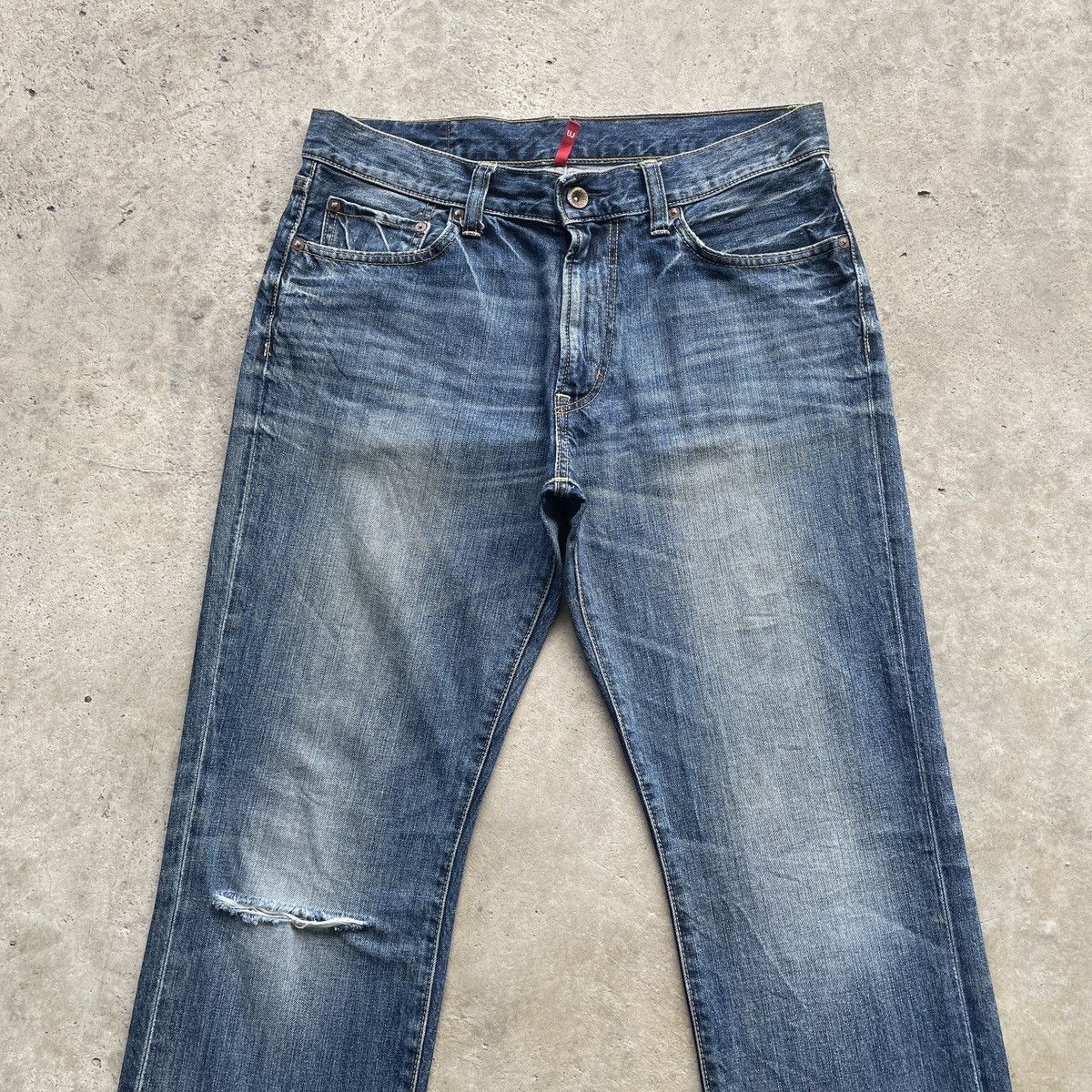 Japanese Brand Vintage Japanese Faded Denim Distressed Jeans Pants W34 Size US 34 / EU 50 - 3 Thumbnail