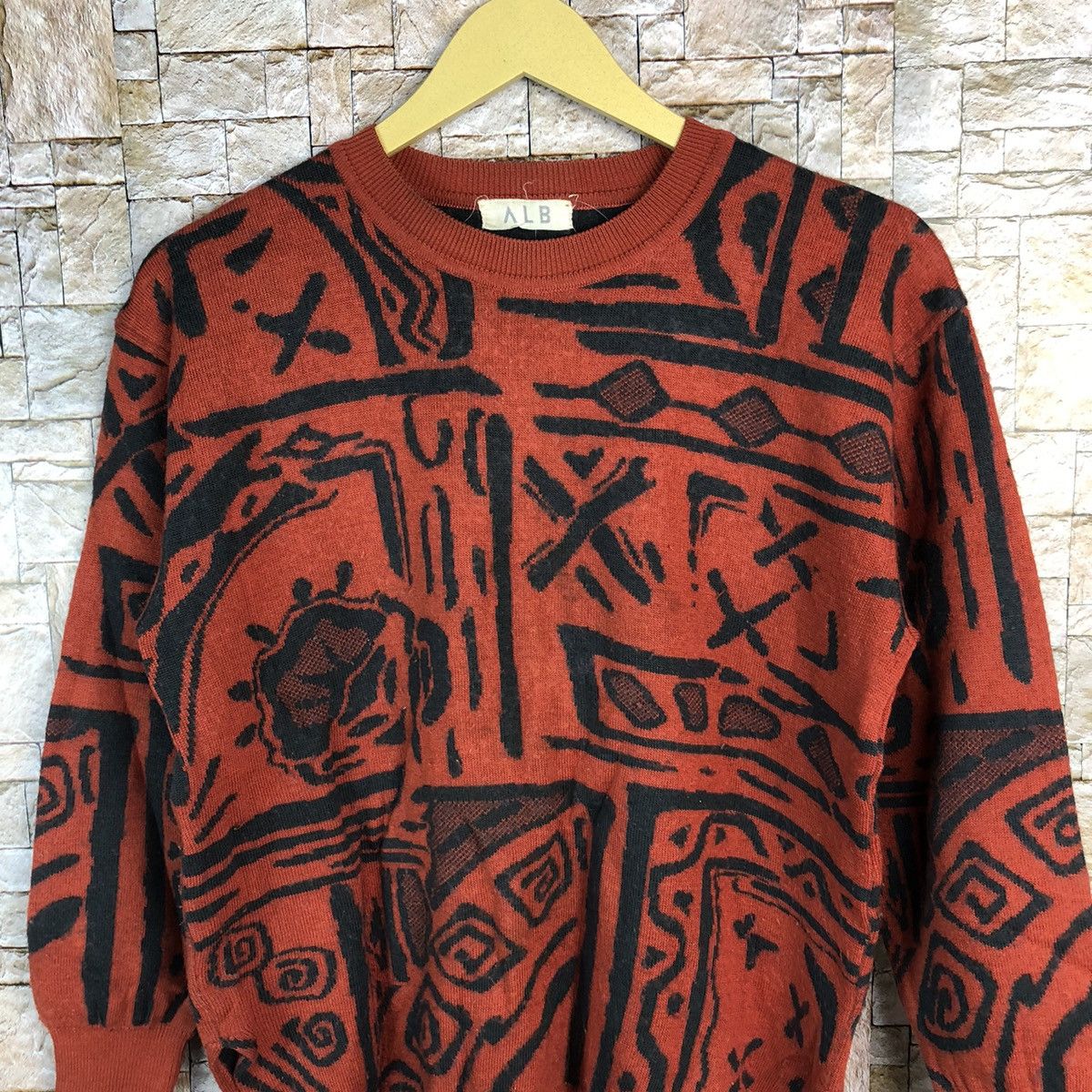 Homespun Knitwear × Japanese Brand × Vintage ALB Orange art vintage Knitwear #A687 Size S / US 4 / IT 40 - 5 Thumbnail