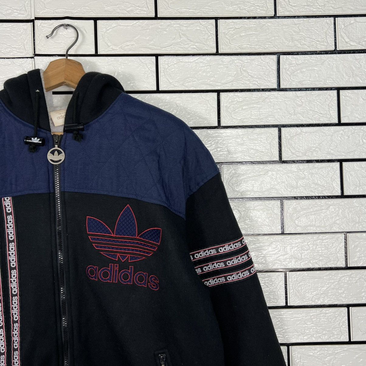 Adidas Vintage 90's ADIDAS Fleece Lined Hooded Jacket #4060-C184 Size US M / EU 48-50 / 2 - 4 Thumbnail