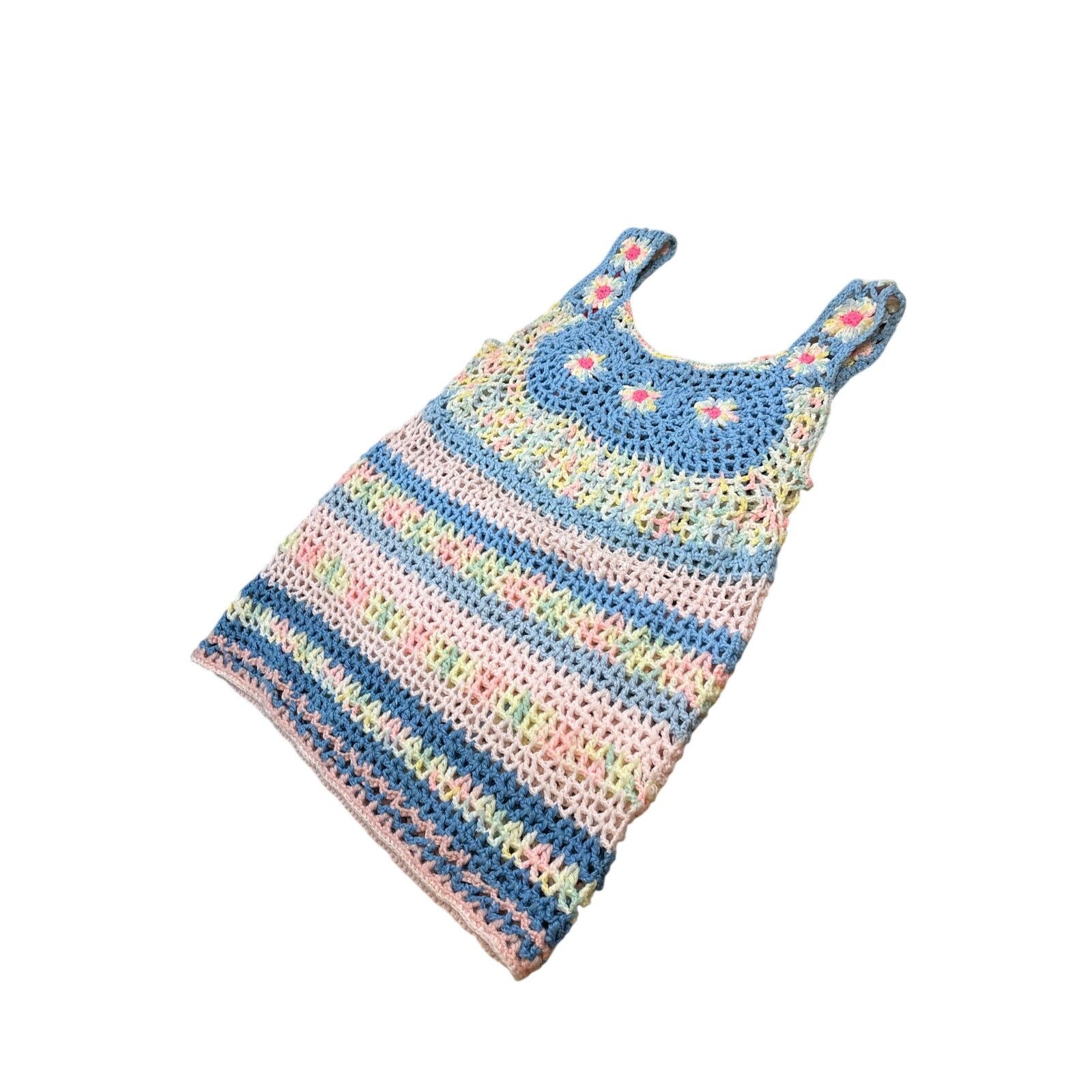Handmade Handmade open Knit crochet cottage core floral boho tank top Size S / US 4 / IT 40 - 4 Thumbnail