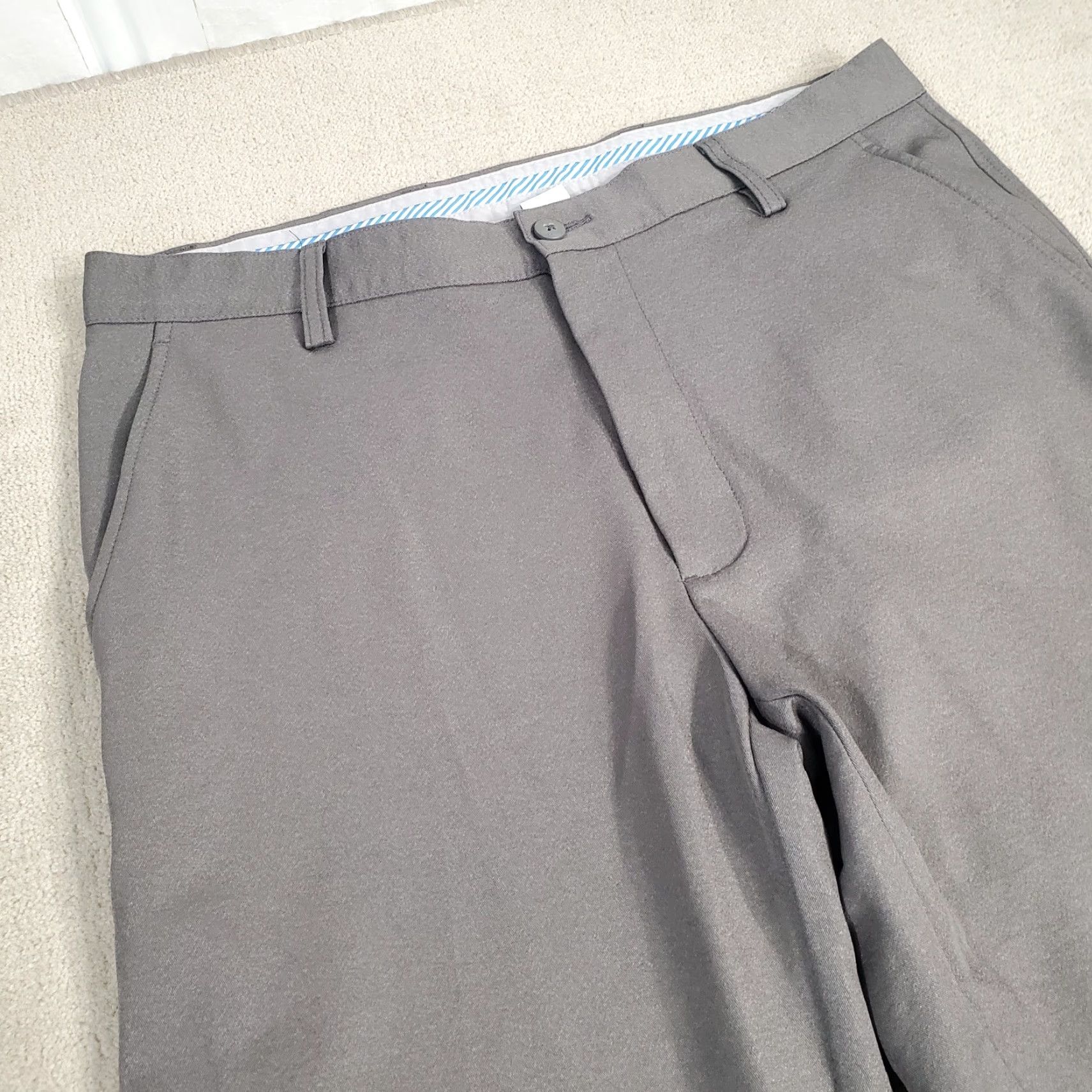 Footjoy FootJoy Pants Mens 34x32 Gray Chino Flat Front Logo Solid Athletic Casual Golf Size US 34 / EU 50 - 2 Thumbnail
