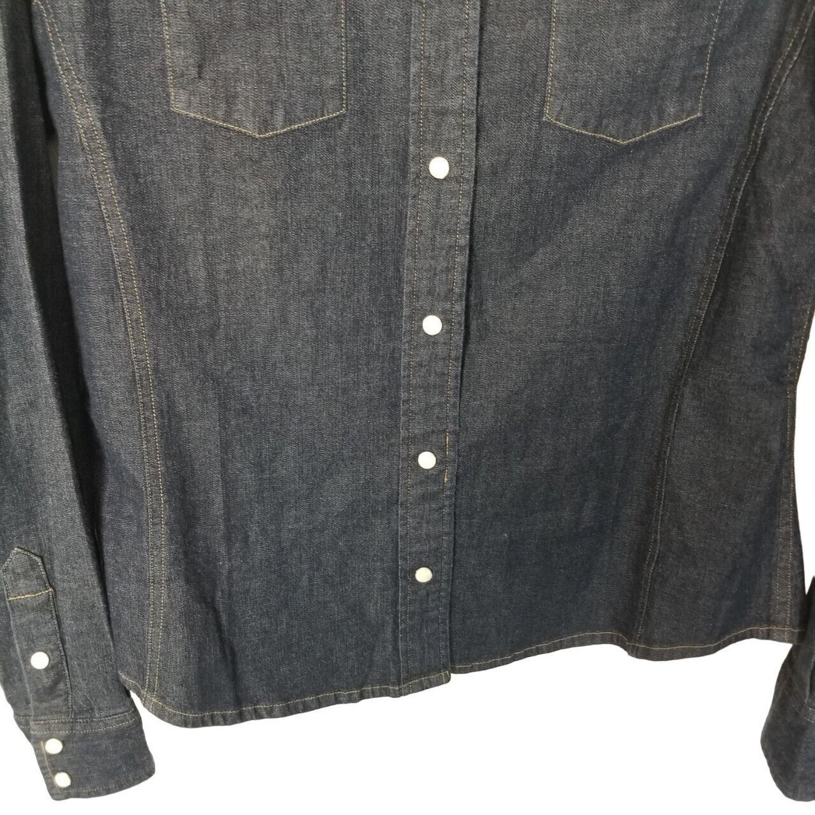 Carhartt Carhartt Womens Western Denim Shirt Snap L Cowgirl Country Size L / US 10 / IT 46 - 3 Thumbnail