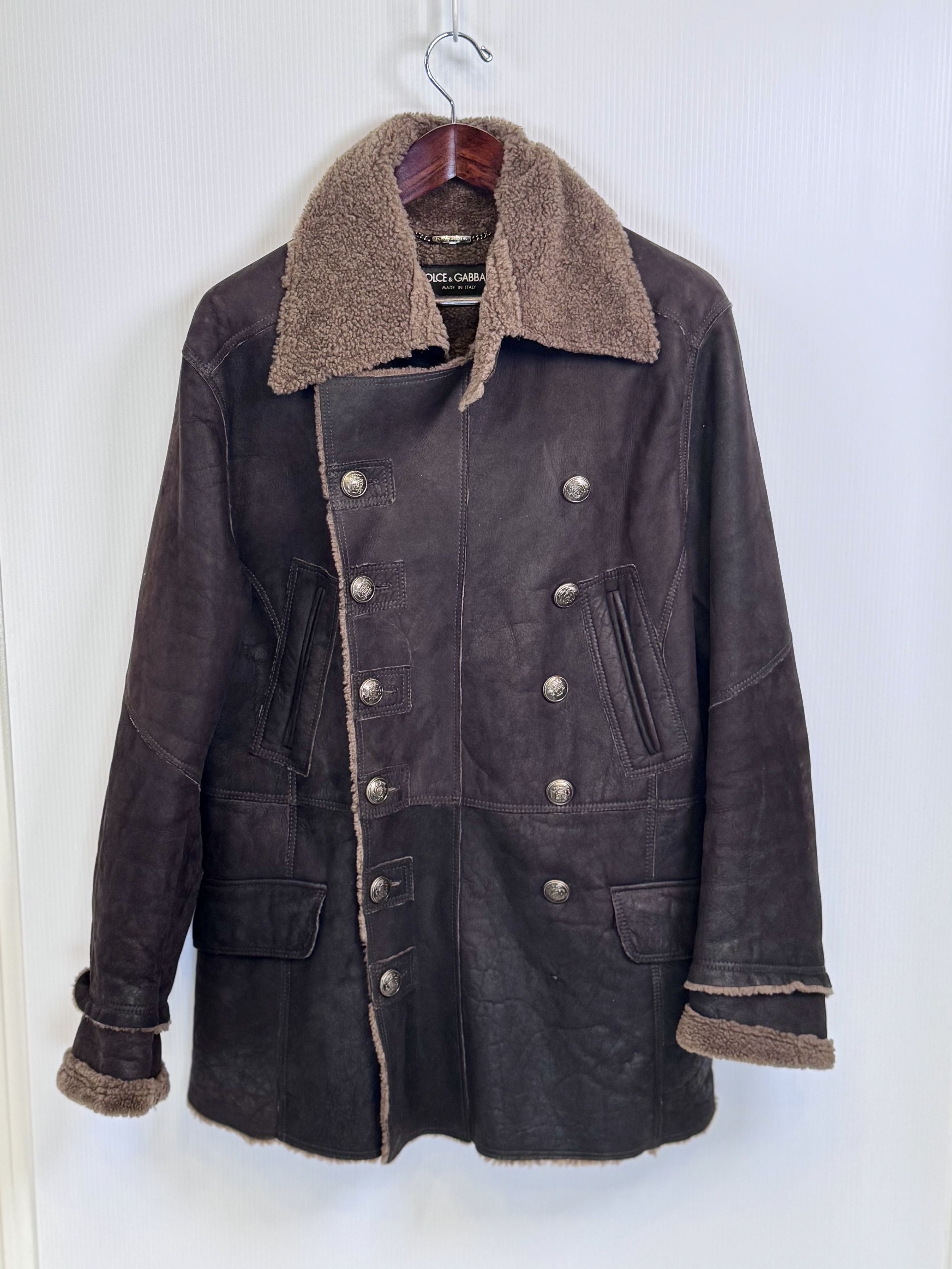 Dolce & Gabbana VIntage Dolce & Gabbana Shearling Brown Leather Jacket Size US L / EU 52-54 / 3 - 3 Thumbnail