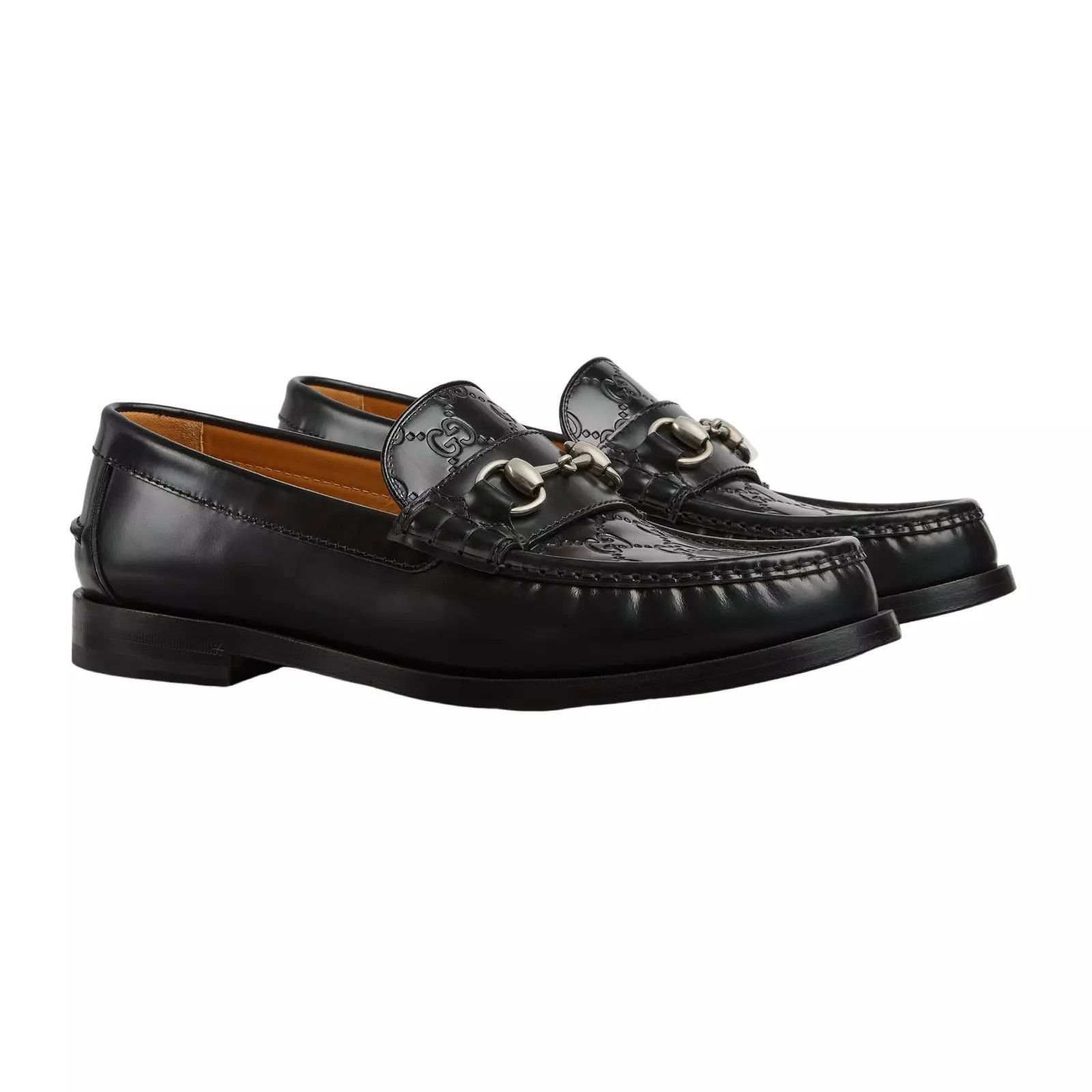 GUCCI Men's Black GG Horsebit Loafers New $1100