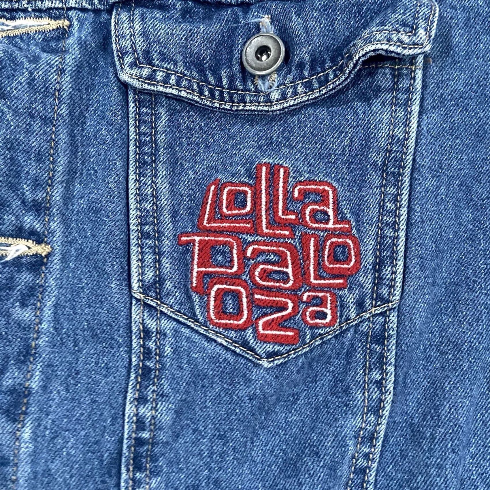 Denime STRATA Lolla Lollapalooza Denim Jacket Size M Women Embroidered Button Blue Size 32" / US 10 / IT 46 - 5 Thumbnail