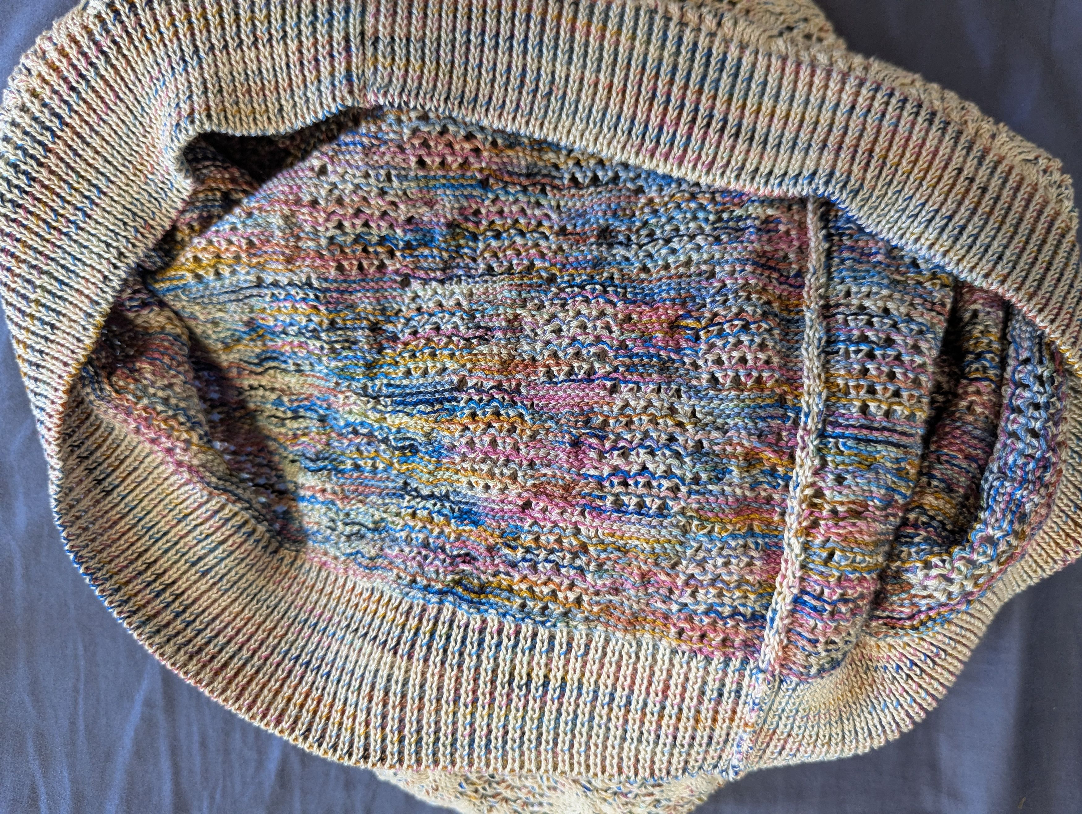 Corridor Rainbow Space-Dye Cable Knit Polo Size US M / EU 48-50 / 2 - 13 Thumbnail