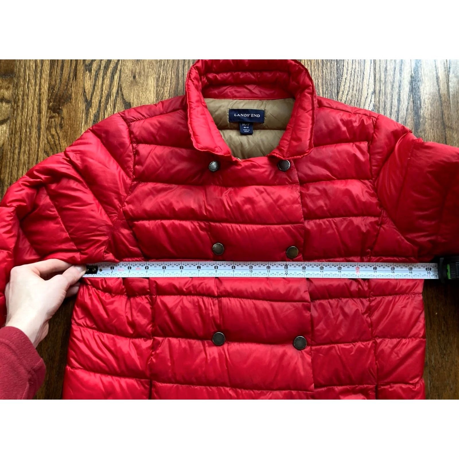 Lands' End Lands' End Puffer Jacket Womens Size M Down Red Full Zip Pockets Quilted Outdoor Ski Size M / US 6-8 / IT 42-44 - 6 Thumbnail