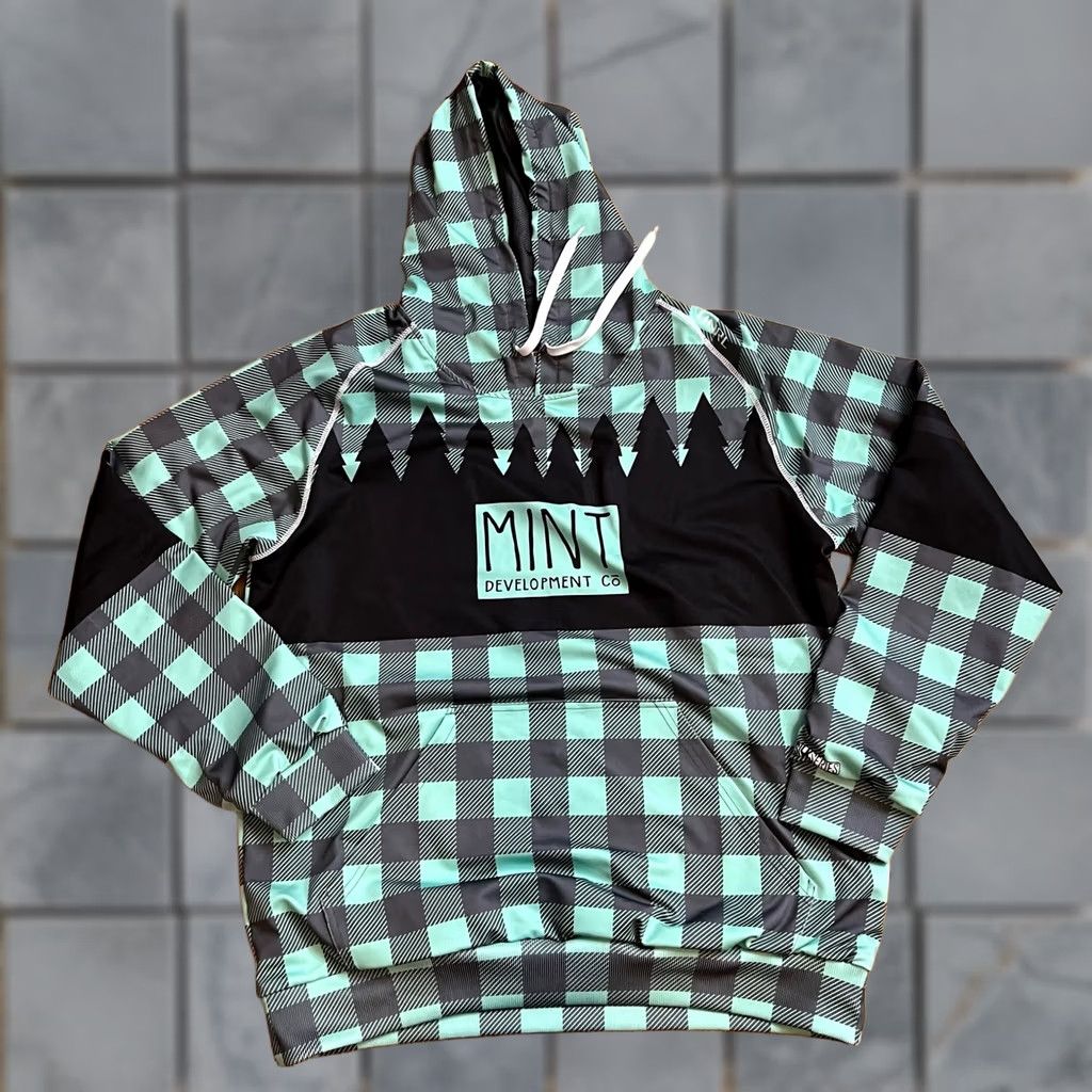 Vintage UNRL Hoodie Womens Medium Silk Series Plaid Mint Mountain Lined Sweatshirt Size M / US 6-8 / IT 42-44 - 1 Thumbnail