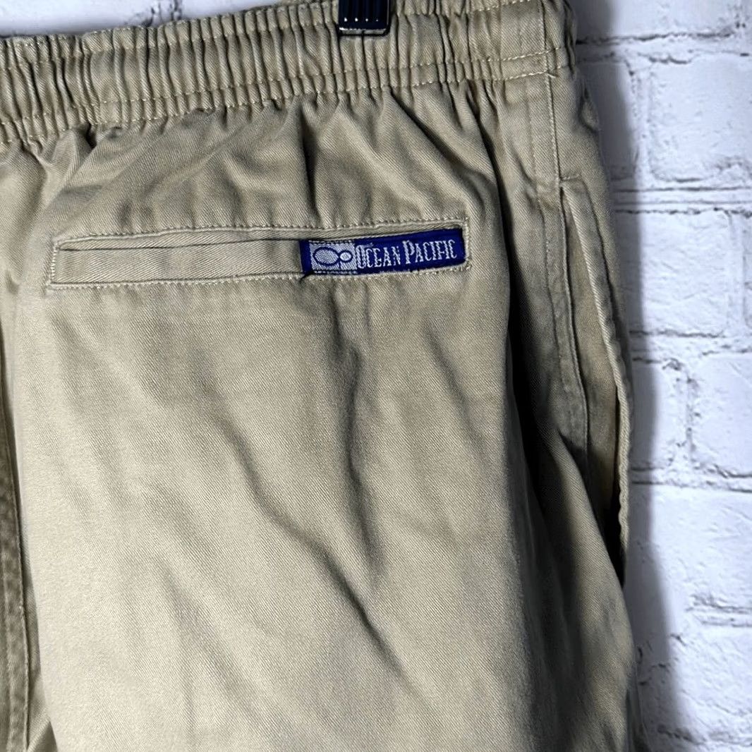 Ocean Pacific VINTAGE Ocean Pacific Tan Shorts Mens L Elastic Waist Drawstring Chino Brown Style 20488 Mens Size US 33 - 5 Thumbnail