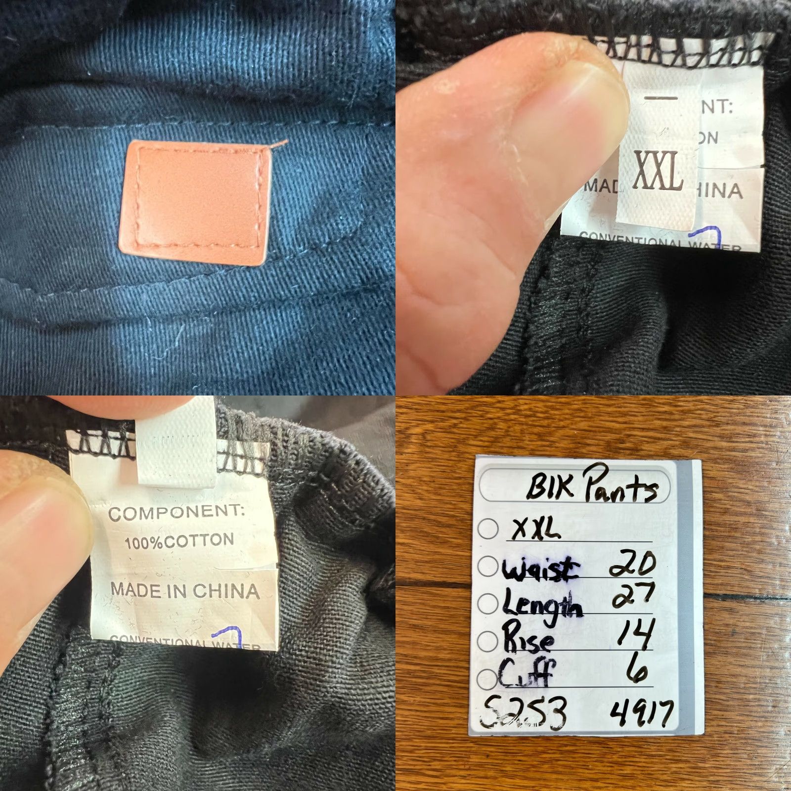 Vintage Womens Cotton Black Jogger Pants Size 2XL - Elastic Waist, Drawstring, Pockets, Casual, Modern Size 40" / US 18 - 8 Thumbnail