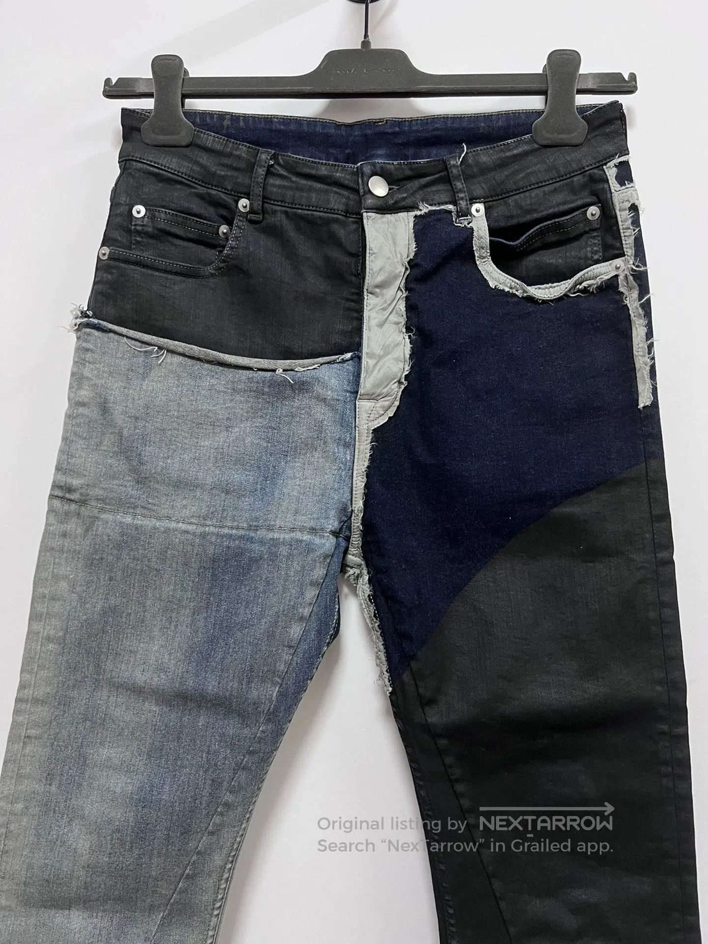 Rick Owens Rick Owens Waxed Denim Patch Pants. Size US 31 - 2 Thumbnail