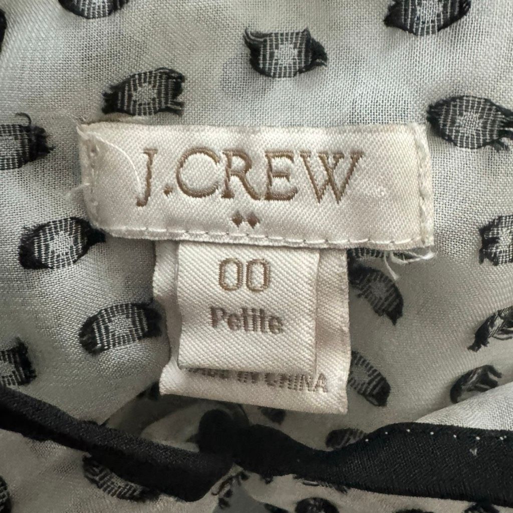 J.Crew J.Crew Petite 00 Sheer Printed Blouse Size XXS / US 00 / IT 34 - 3 Thumbnail