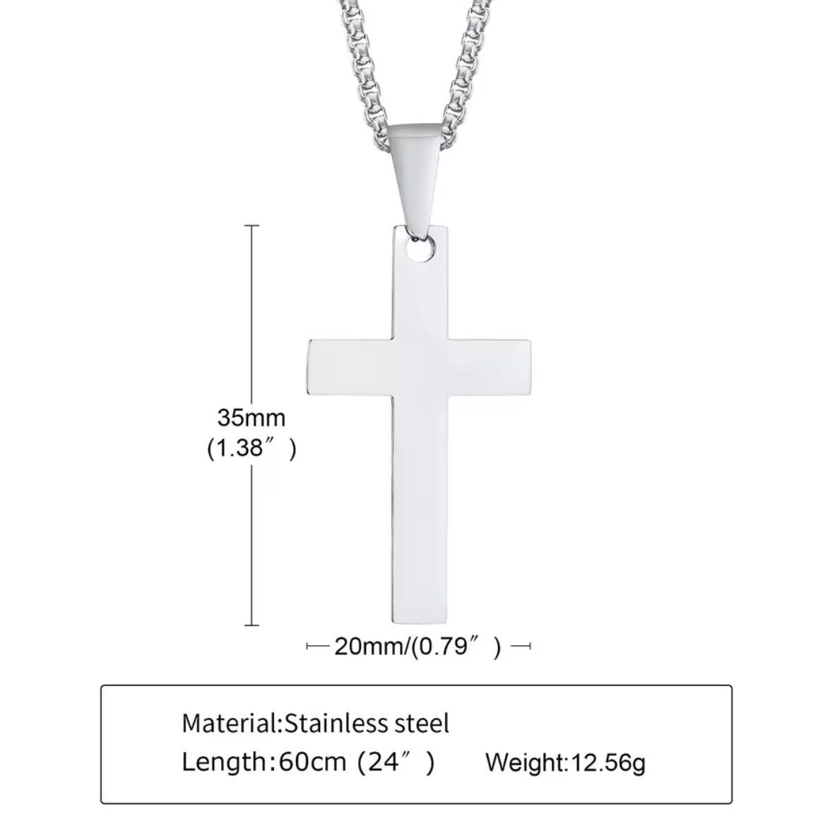 Other Anti Allergy Stainless Steel Plain Cross Pendant with Rope Size ONE SIZE - 6 Thumbnail