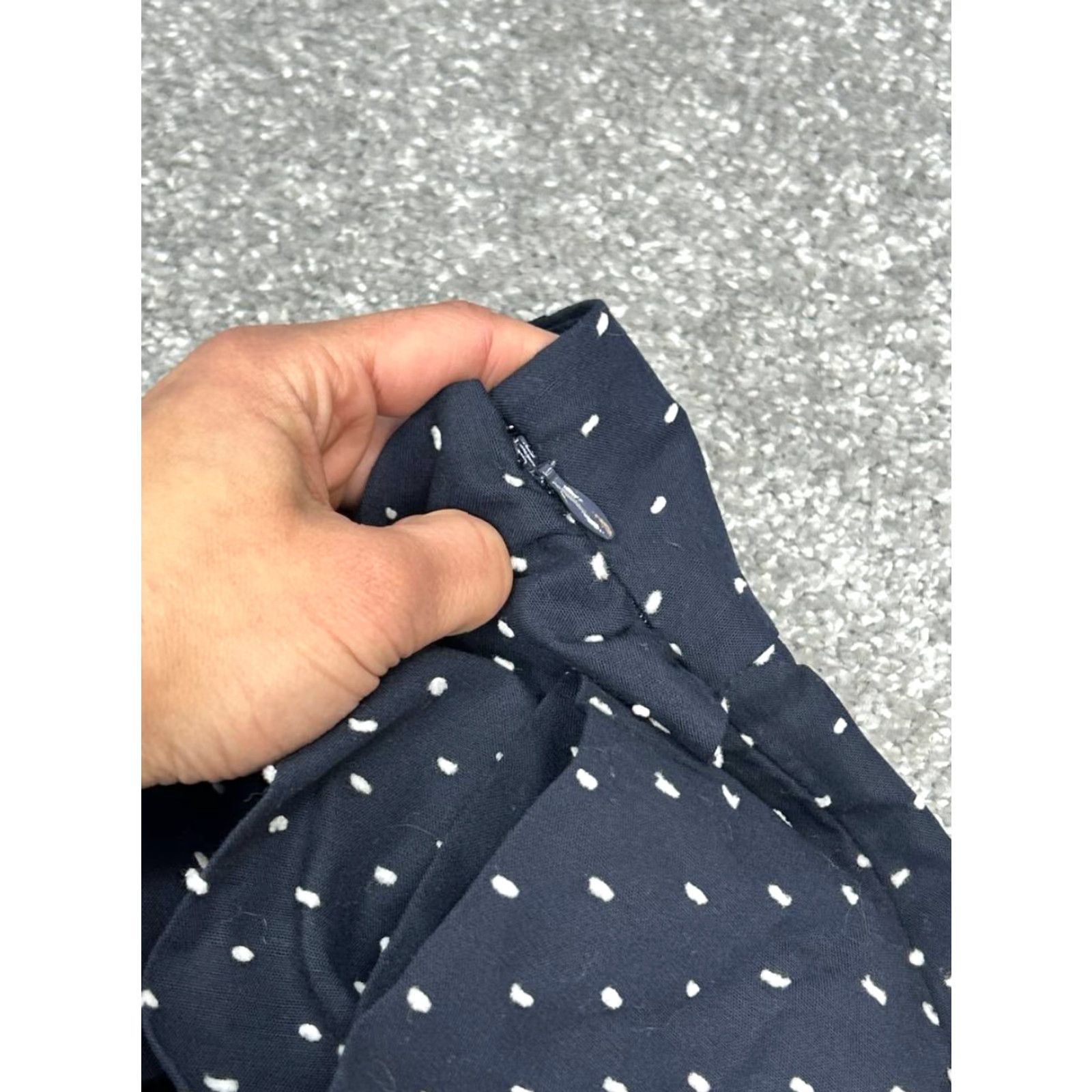 J.Crew J Crew Tie Waist Shorts Womens 10 Blue Clip Dot Cotton High Rise Side Zip New Size 32" / US 10 / IT 46 - 3 Thumbnail