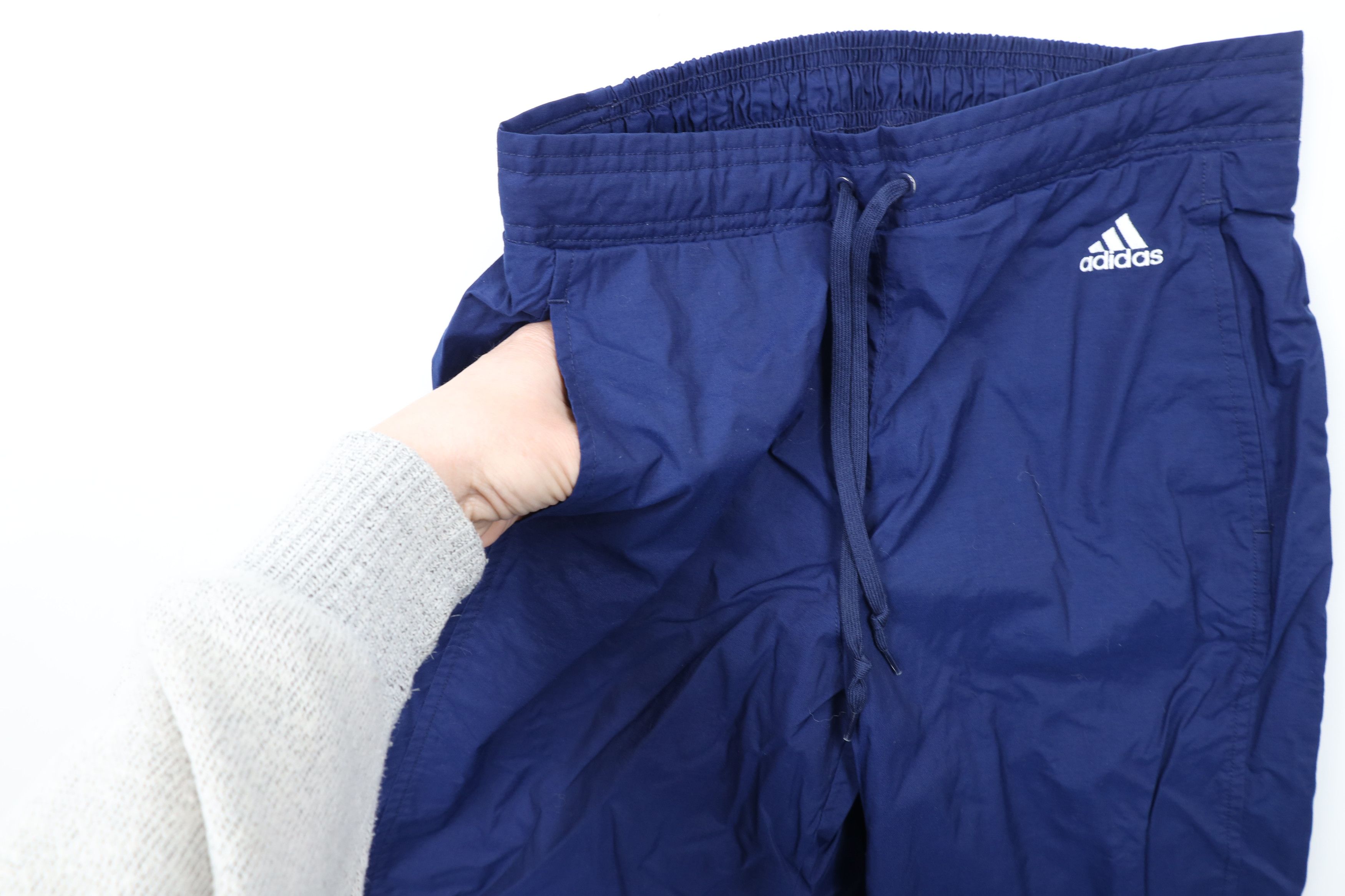 Adidas × Vintage Vintage Y2K 2000 Adidas Striped Wide Leg Windbreaker Pants Size 27" / US 4 / IT 40 - 6 Thumbnail