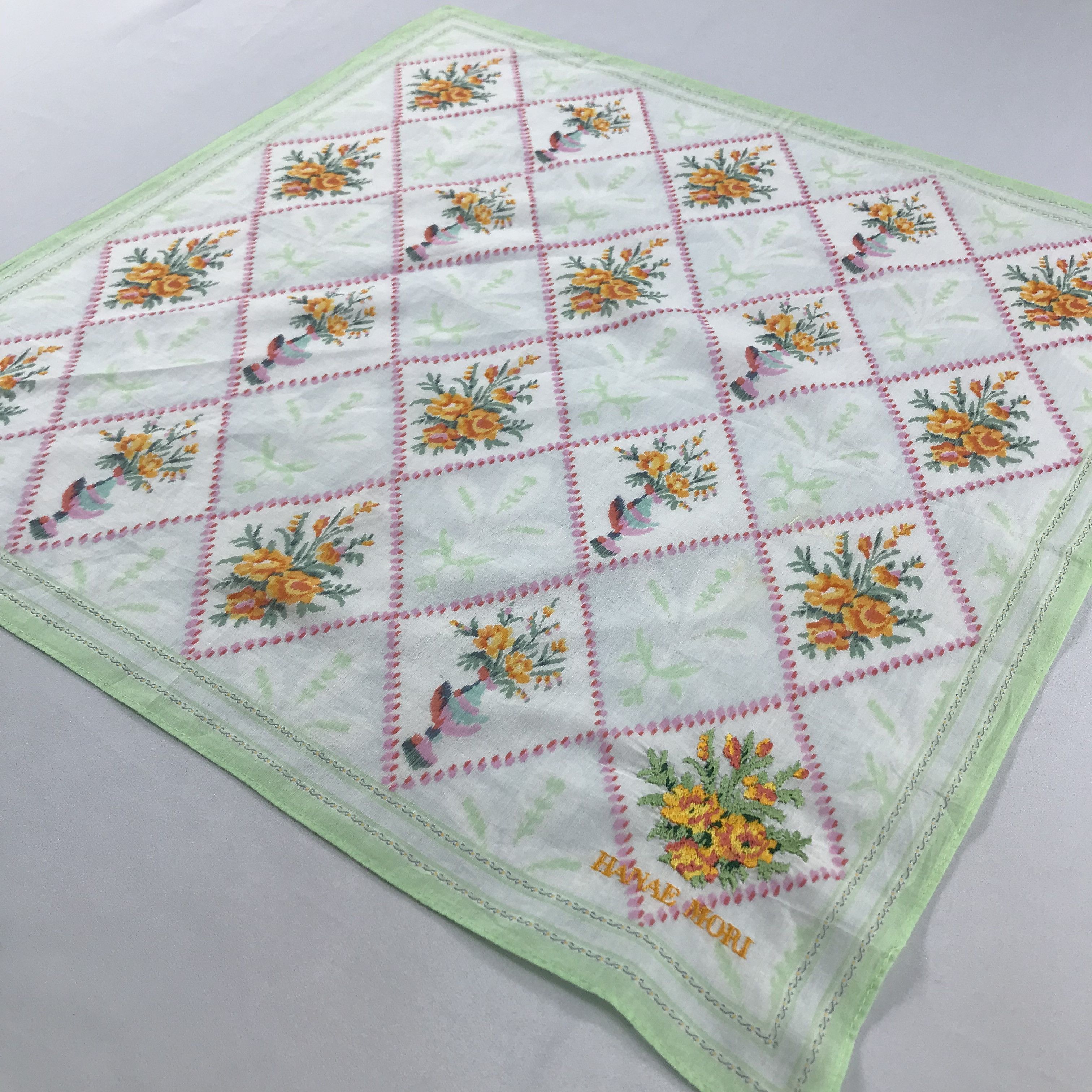 Hanae Mori × Vintage Hanae Mori Bandana / Handkerchief / Neckerchief - S2513 Size ONE SIZE - 2 Thumbnail