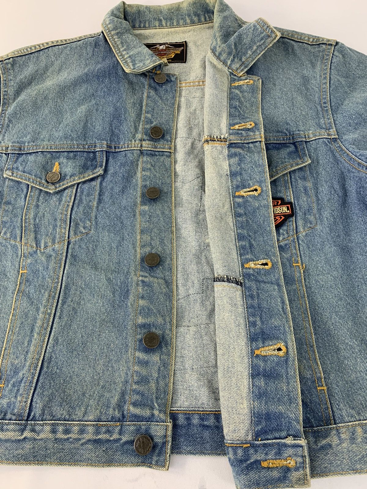 Harley Davidson 90s Harley Davidson Take To Open Road Indigo Denim Jacket Size US L / EU 52-54 / 3 - 7 Thumbnail