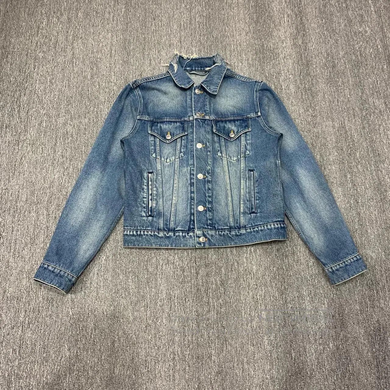 balenciaga embroidered denim jacket for men.