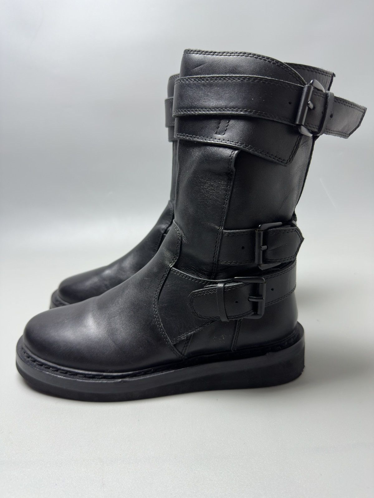 Ann Demeulemeester Ann Demeulemeester— Leather Moto Biker Boots Size US 5 / IT 35 - 4 Thumbnail