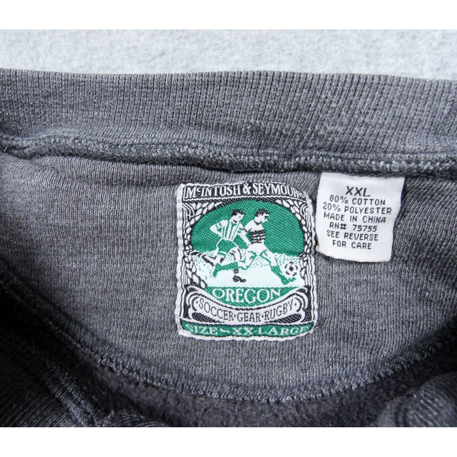 Vintage Vintage Mcintosh & Seymour Sweatshirt Mens XXL Gray Rugby Henley Fleece Casual Size US XXL / EU 58 / 5 - 5 Thumbnail