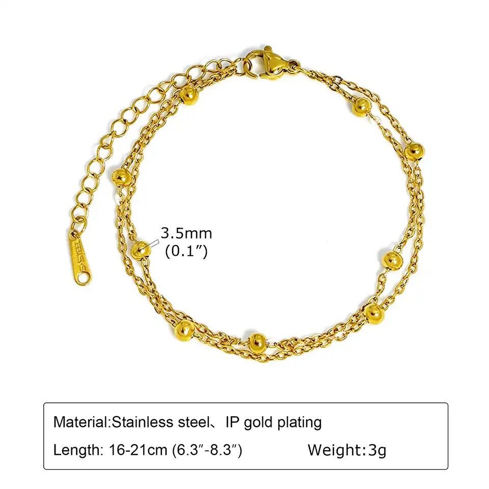Other Trendy Double Satellite Chain Bracelet Size ONE SIZE - 2 Thumbnail