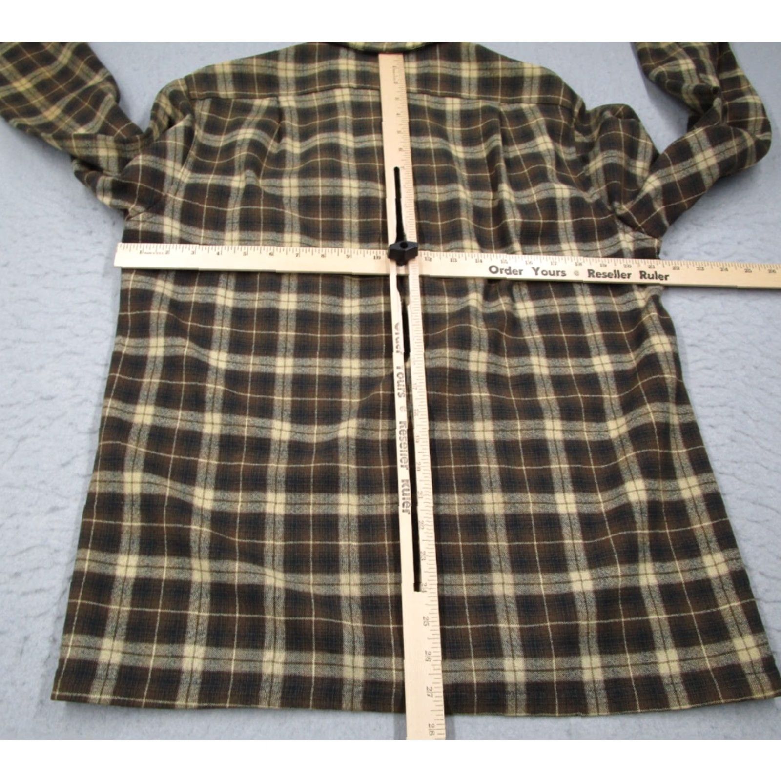 Pendleton VINTAGE Pendleton Shirt Mens Medium Brown Wool Button-Up Loop Collar Tweed 100% Virgin Wool Check Classic Western/Nature 1930s-50s Mens Size US M / EU 48-50 / 2 - 6 Thumbnail