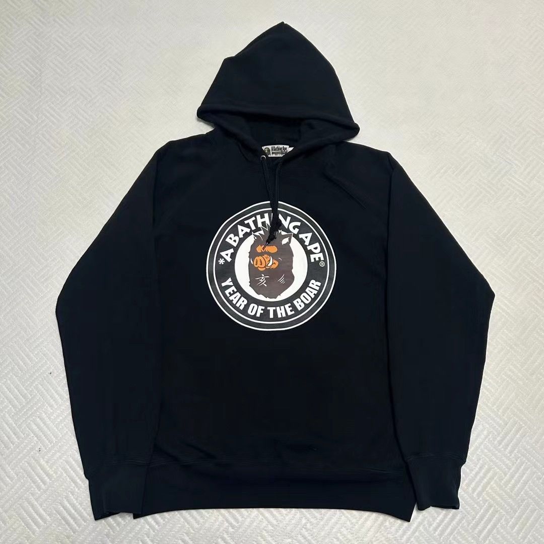 Bape YEAR OF THE BOAR PULLOVER HOODIE Size US XL / EU 56 / 4 - 1 Thumbnail