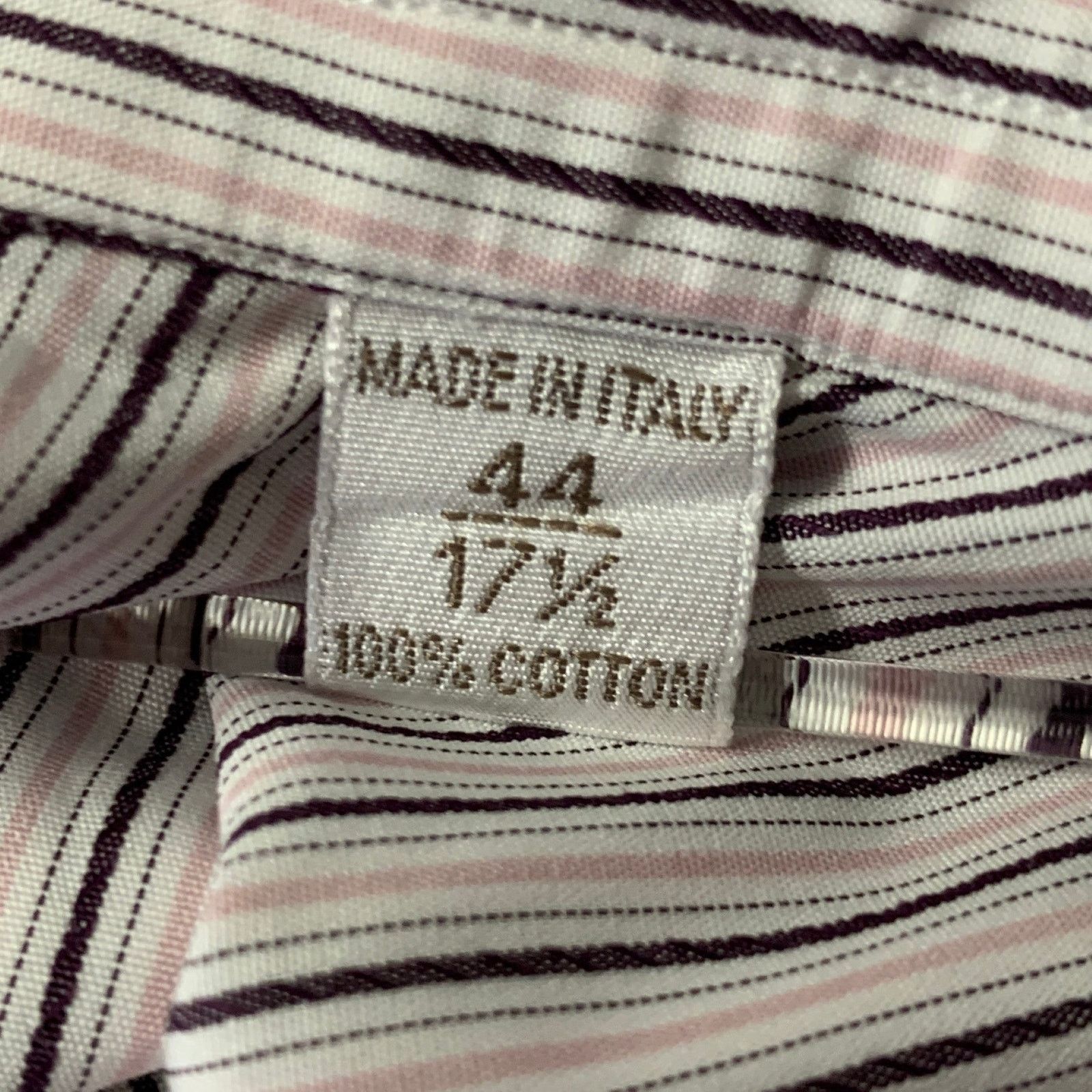 Brioni BRIONI XL White Brown Pink Stripe Cotton French Cuff Shirt Size US XL / EU 56 / 4 - 6 Thumbnail