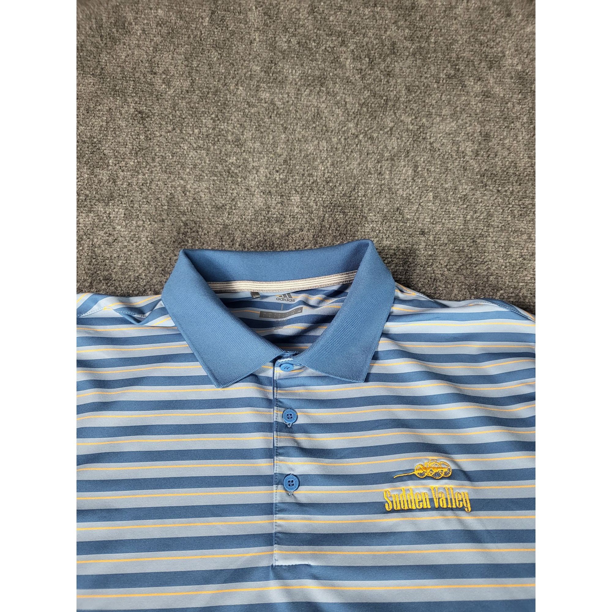 Adidas Adidas Golf Polo Men Sz L Striped Sudden Valley Casual Athle Size US L / EU 52-54 / 3 - 2 Thumbnail