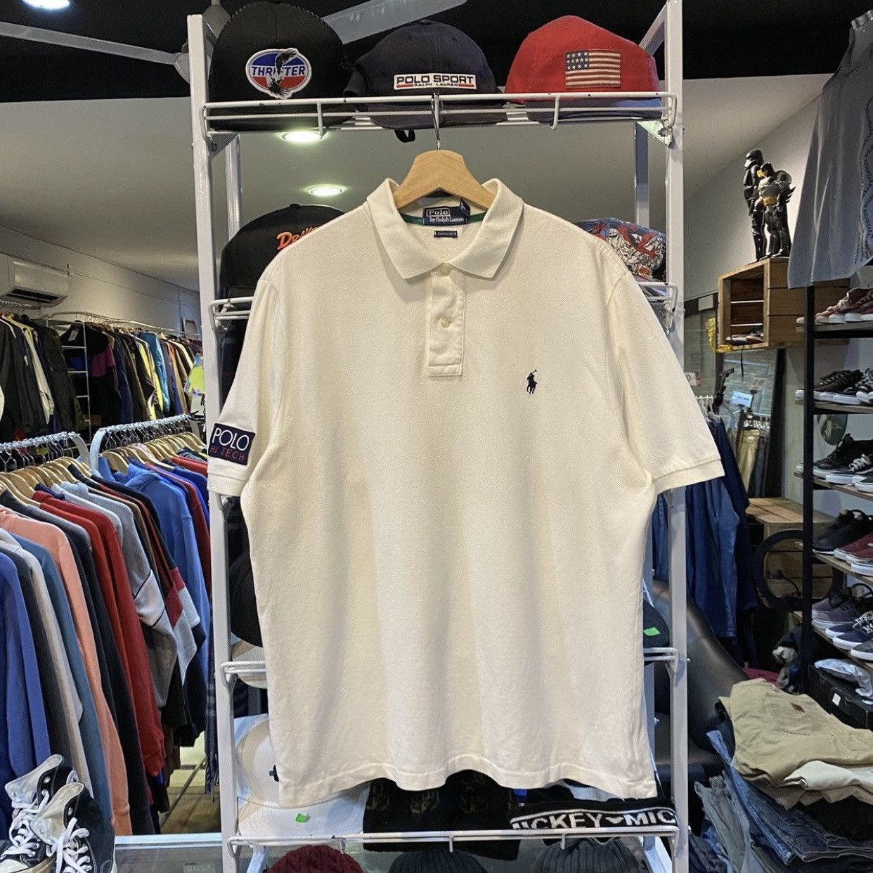 Polo Ralph Lauren Vintage 90s Polo Ralph Lauren POLO Hi Tech White Polo Shirt Size US L / EU 52-54 / 3 - 1 Thumbnail