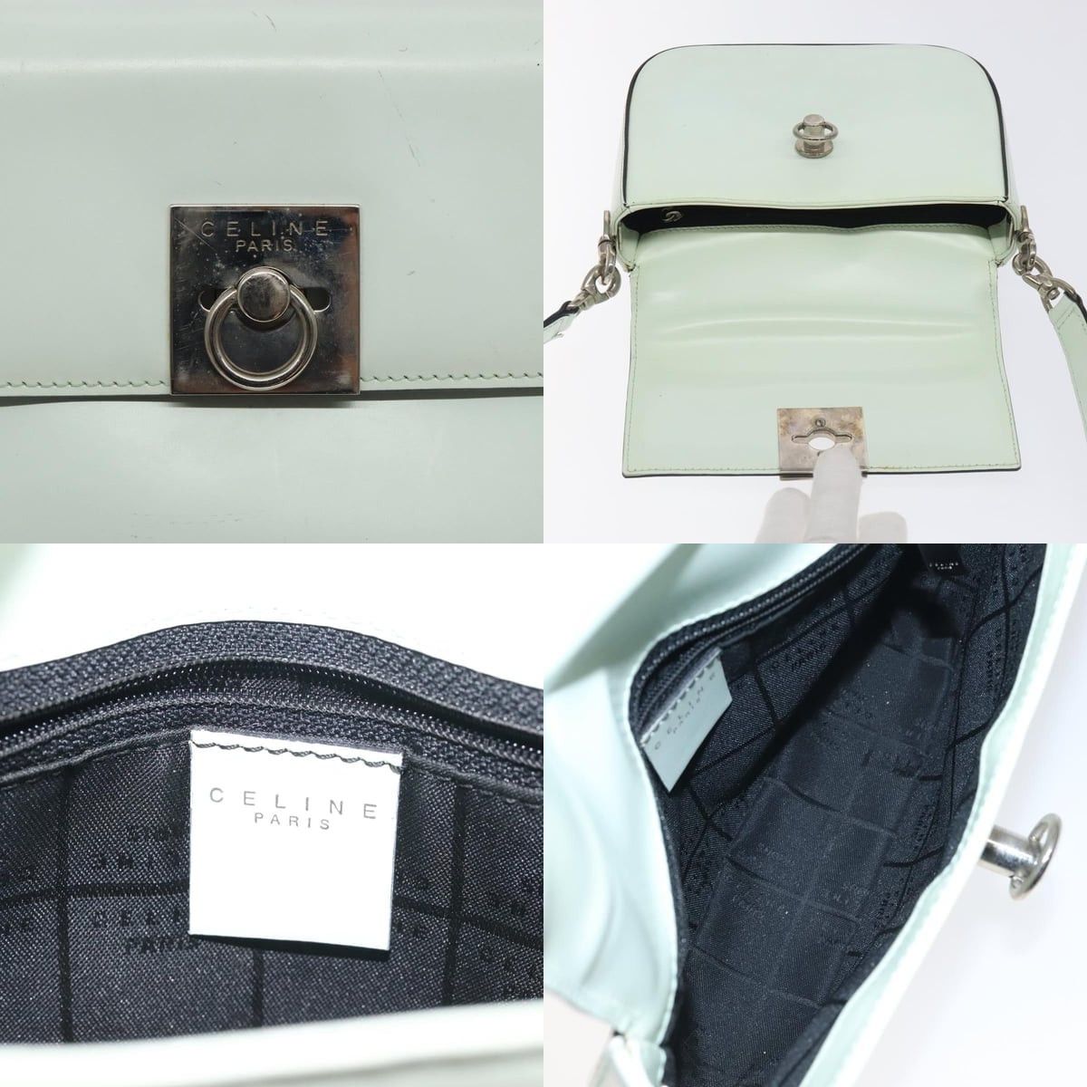 Celine CELINE Shoulder Bag Leather Peppermint Silver Size ONE SIZE - 11 Thumbnail