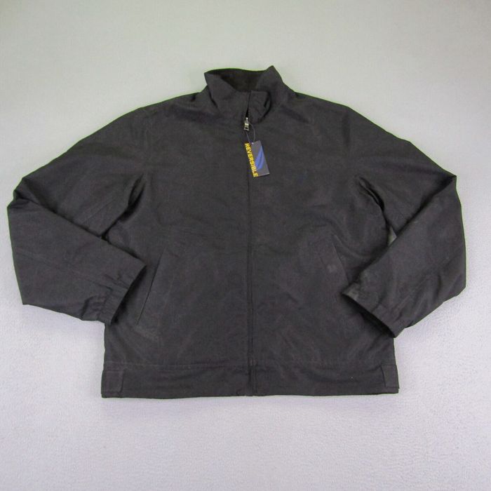 Vintage 90s Nautica Sport Reversible Fleece Jacket Hooded Mens