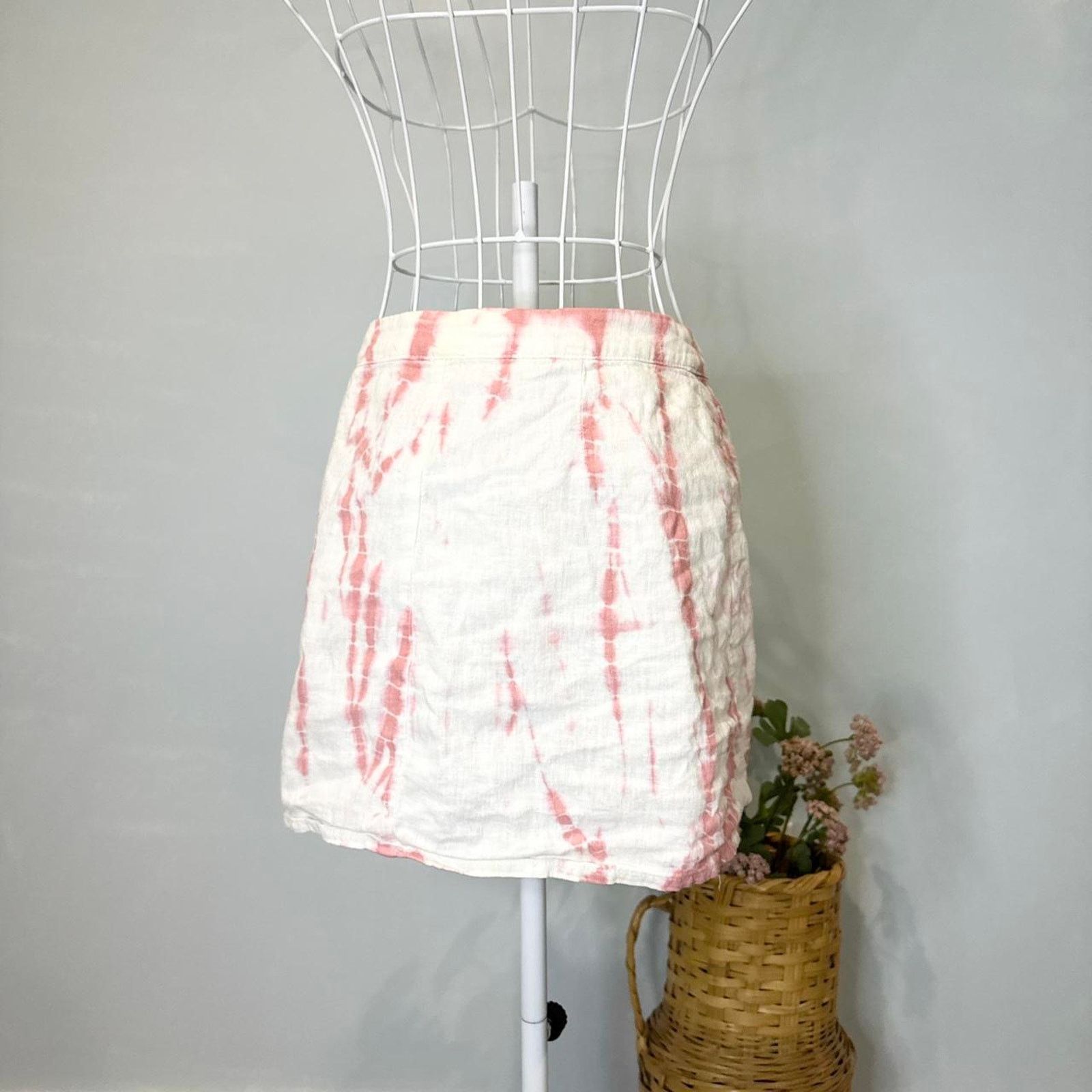 Free People free people ‘Rosie’ tie dye pink and white sarong wrap skirt Size 26" / US 2 / IT 38 - 5 Thumbnail